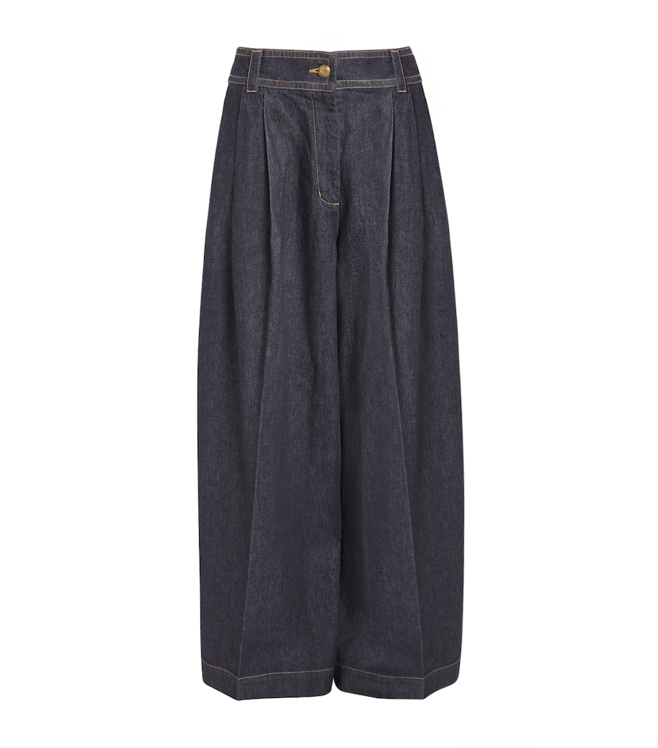 Zimmermann Womens Valiant Flared Jeans Onyx Blue Image 1