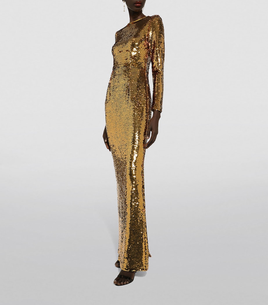 Sequin-Embellished Gown S0997-GOLD Image 4