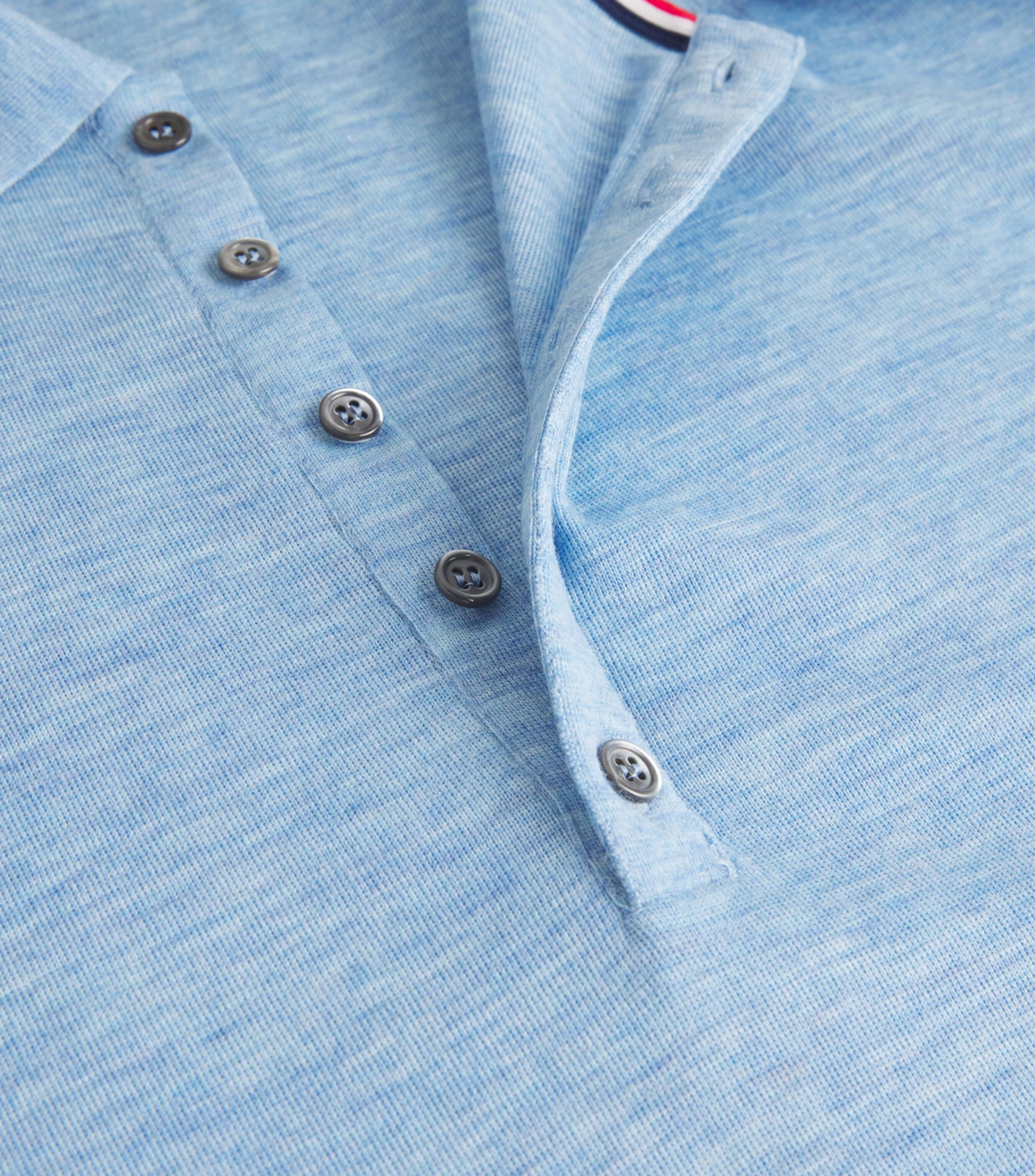 Wool 4-Bar Polo Shirt LIGHT BLUE Image 5