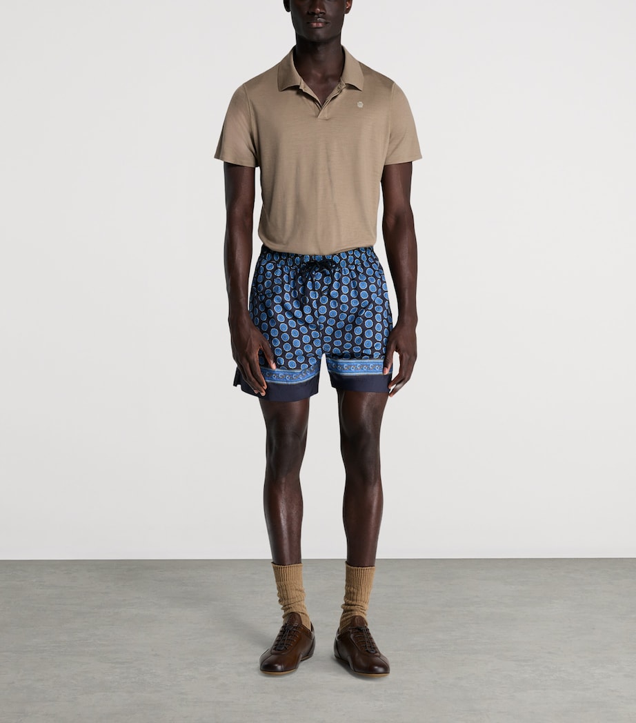 Dunhill Mens Medallion Printed Swim Shorts Image 2