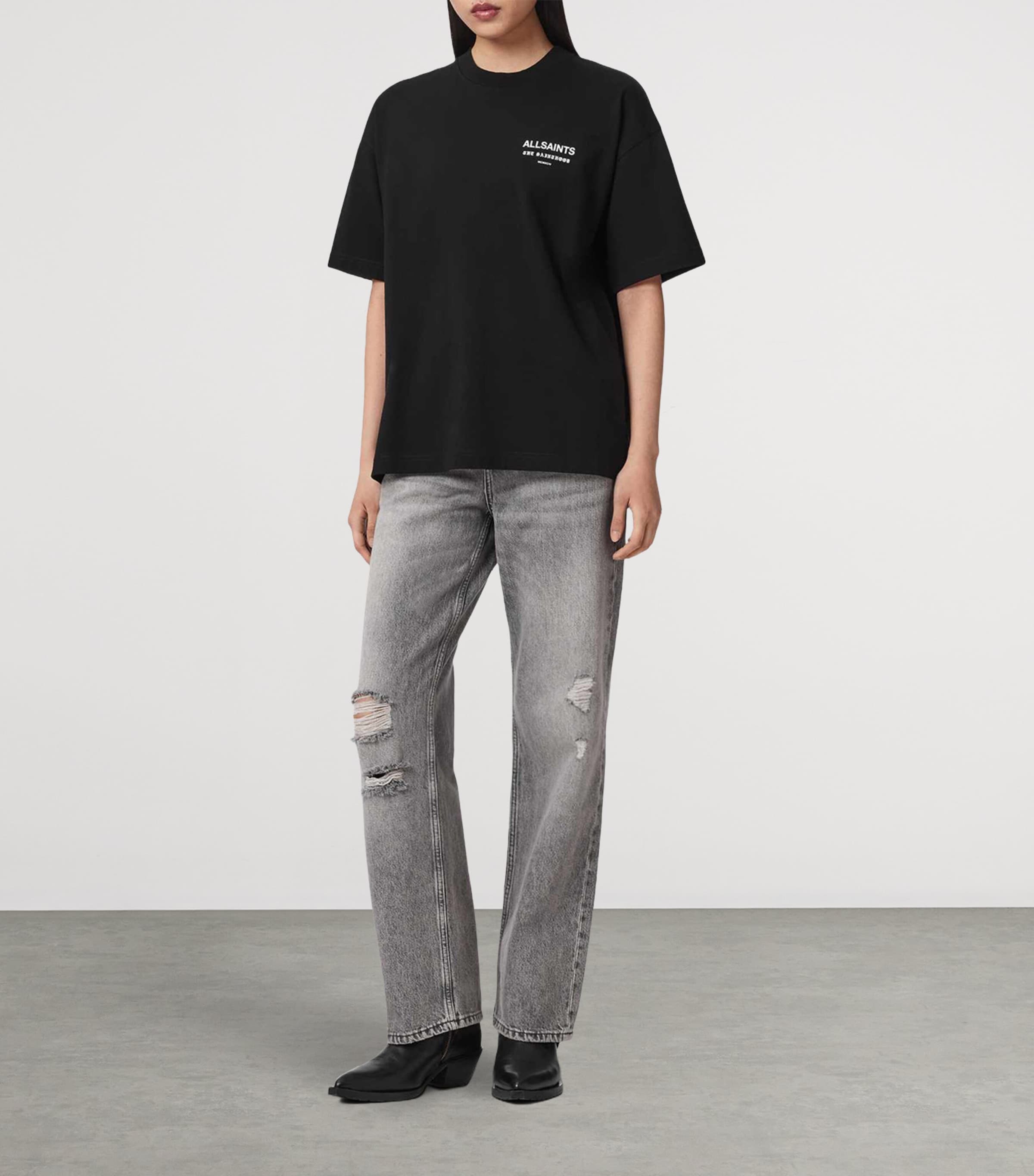 AllSaints Womens Flower Print Eliana Etta T-Shirt Black Image 5