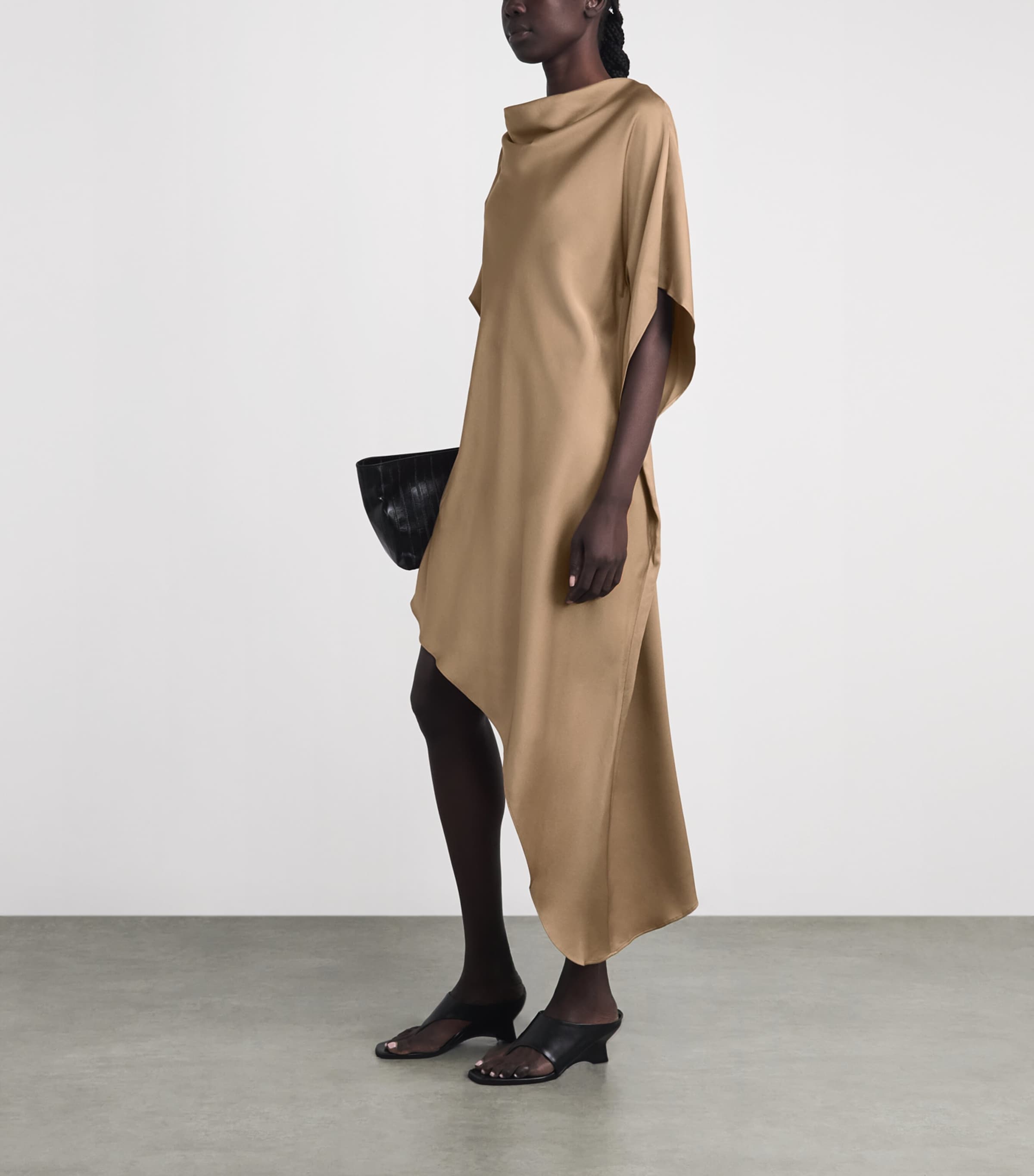 Simkhai Womens Satin Sadie Midi Dress Ochre Image 2