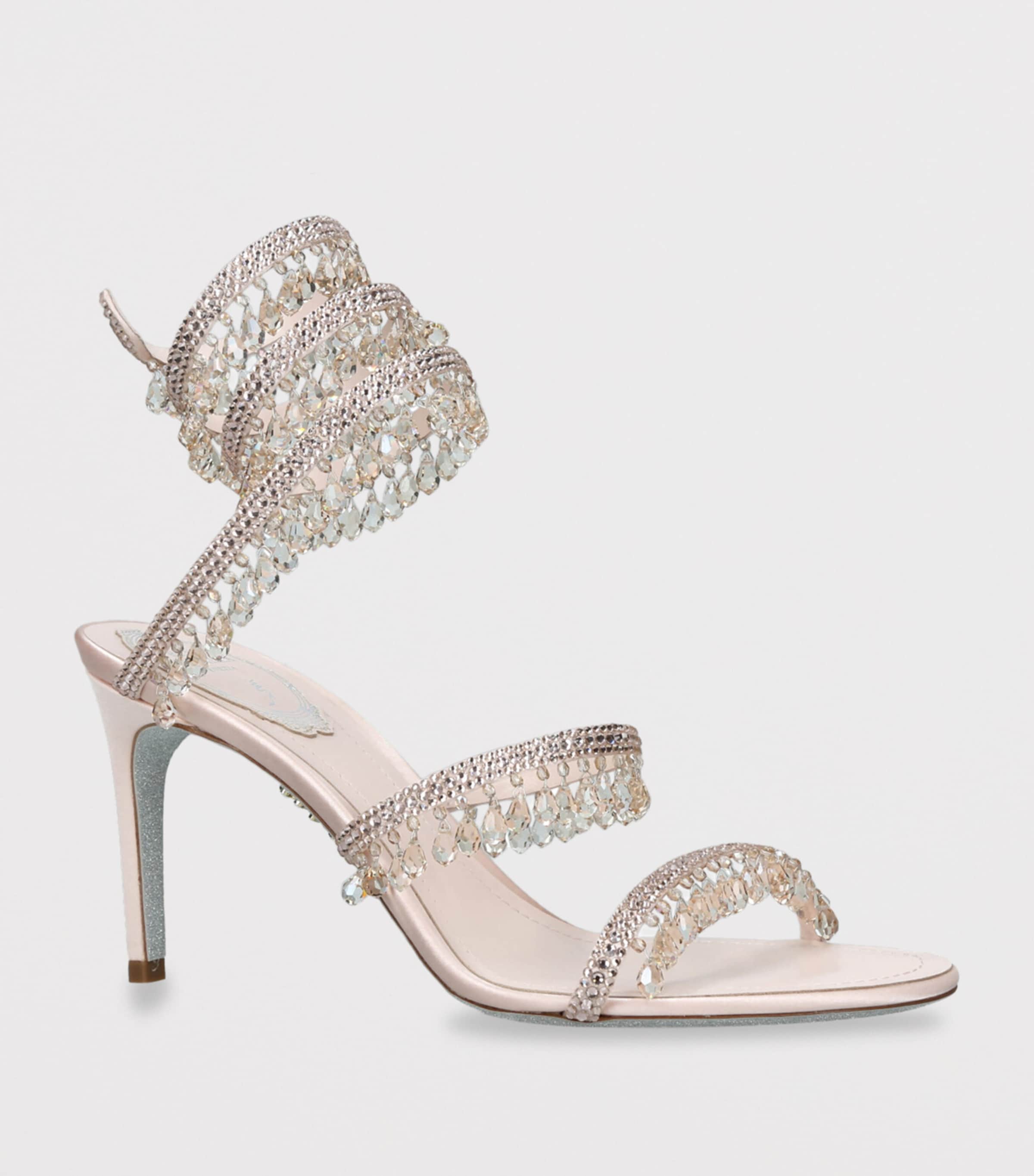 René Caovilla Embellished Chandelier Sandals 80 Pale Pink Image 3