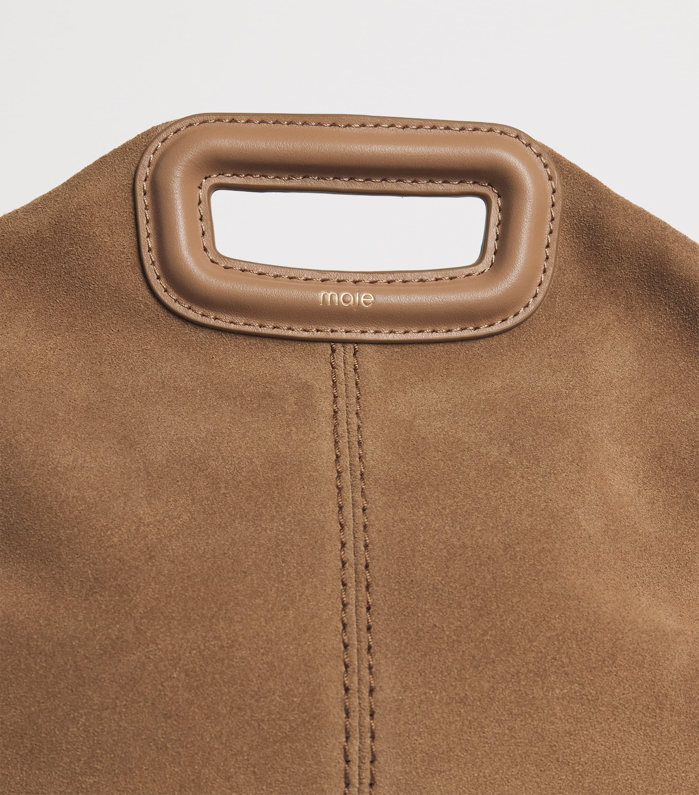 Maje Mini Suede Miss M Shoulder Bag Camel Image 5