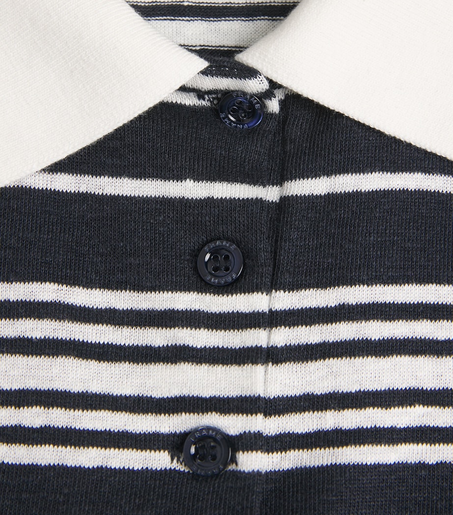 Linen-Blend Stripe Polo Shirt NAMU NAVY MULTI Image 5