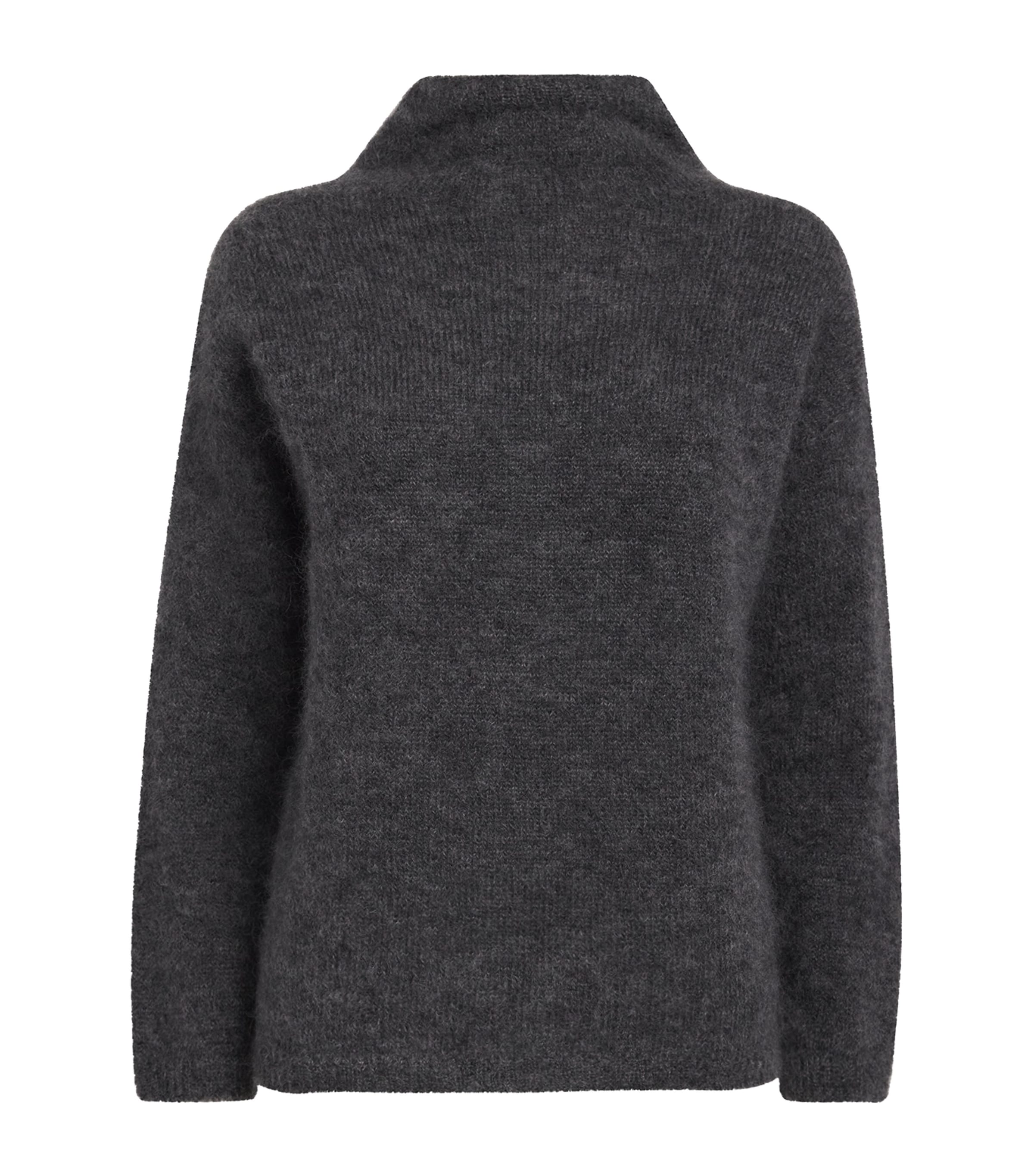 Max Mara Mohair-blend Rollneck Sweater In Gray