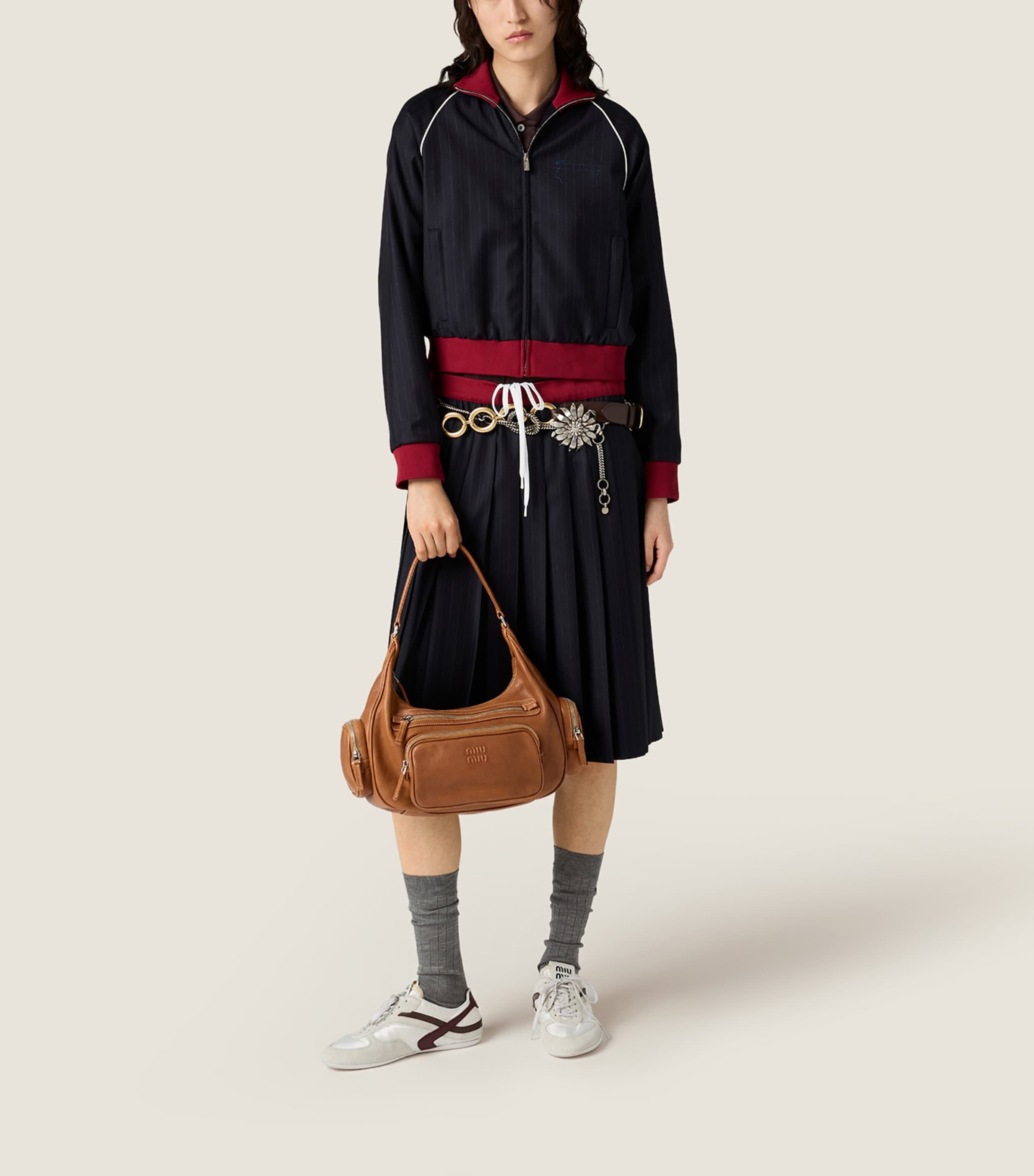 Nappa Leather Pocket Top-Handle Bag F098L Image 2