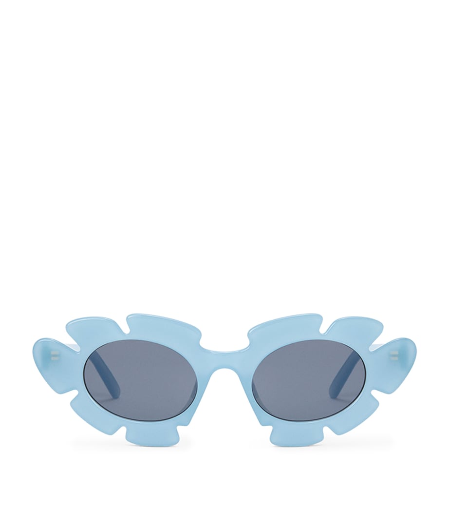 Acetate Oval Flower Sunglasses LIGHT BLUE Image 1