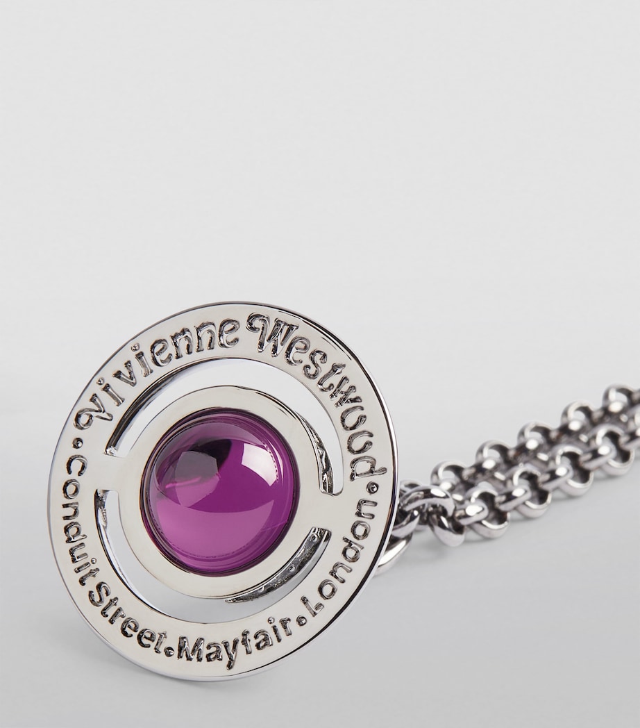 Vivienne Westwood Tiny Orb Pendant Necklace Ruthenm/crystl Image 4