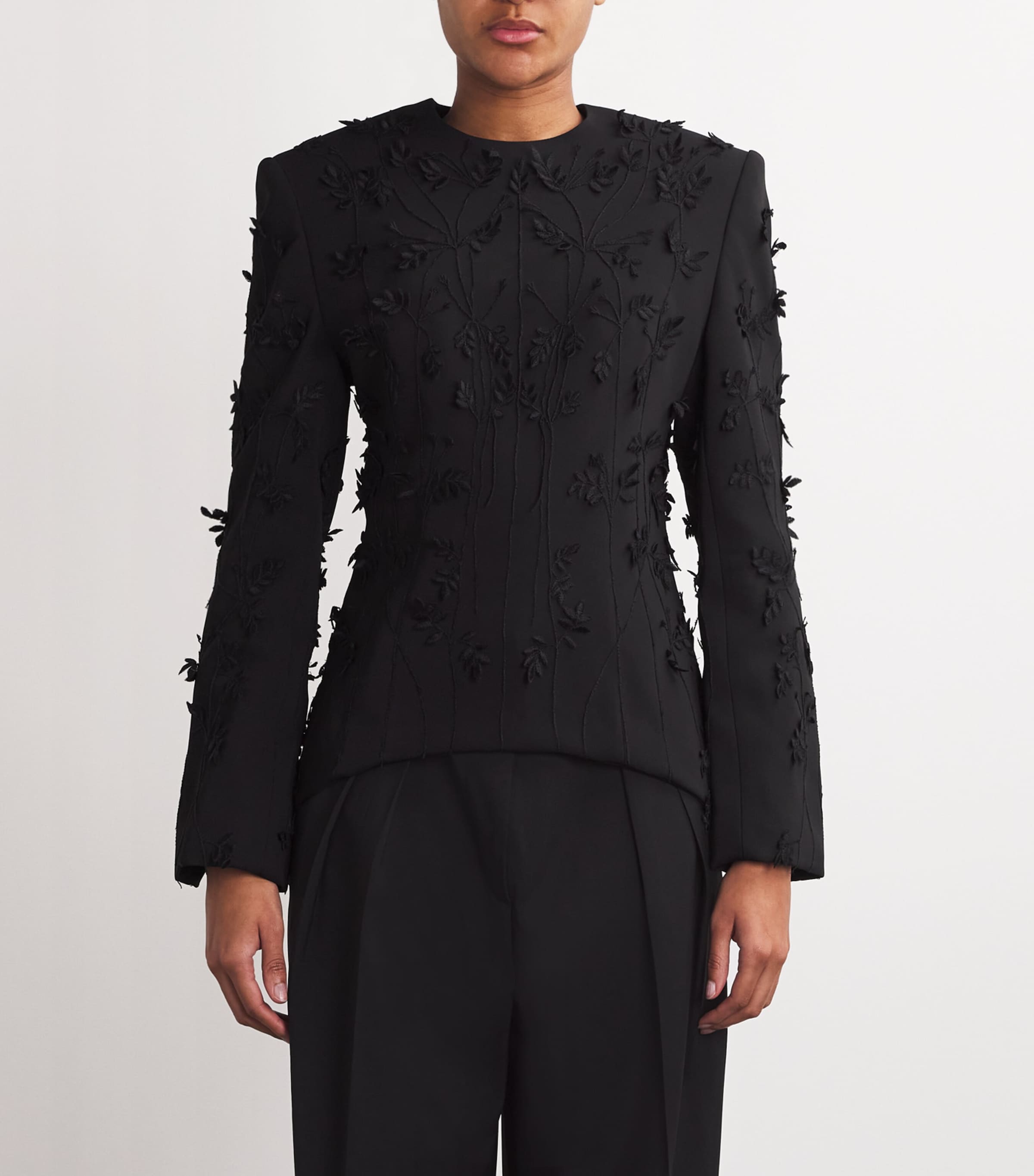 Amir Al Kasm Womens Jasmine Leaves Top Black Image 3