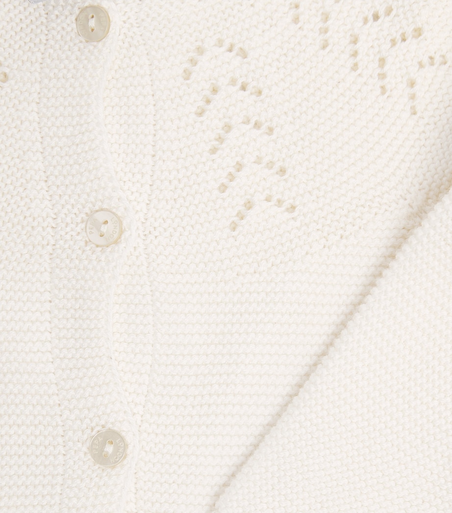 PEPA LONDON Cotton Openwork Cardigan (6 Months - 4 Years) Crm Image 3