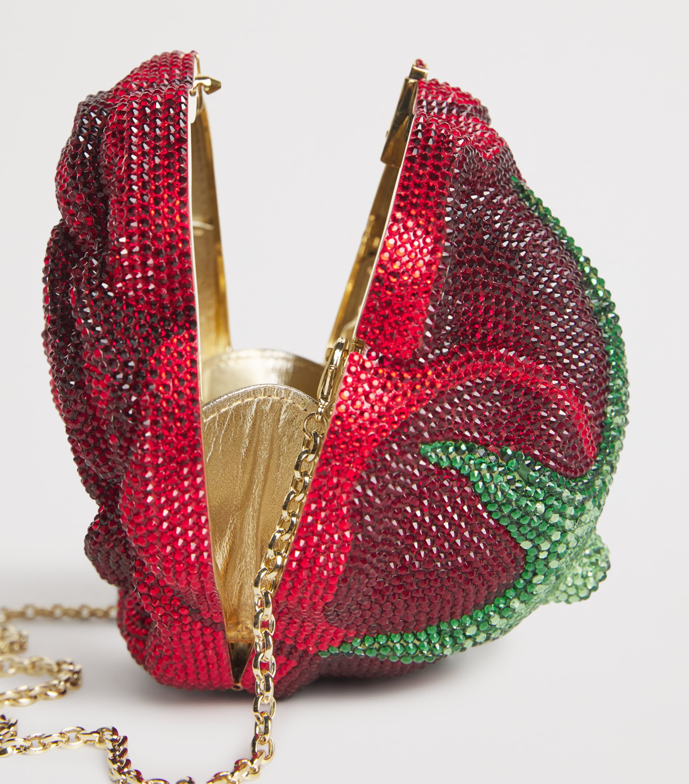 Crystal-Embellished Rose Clutch Bag CHAMPAGNE SIAM MULTI Image 6