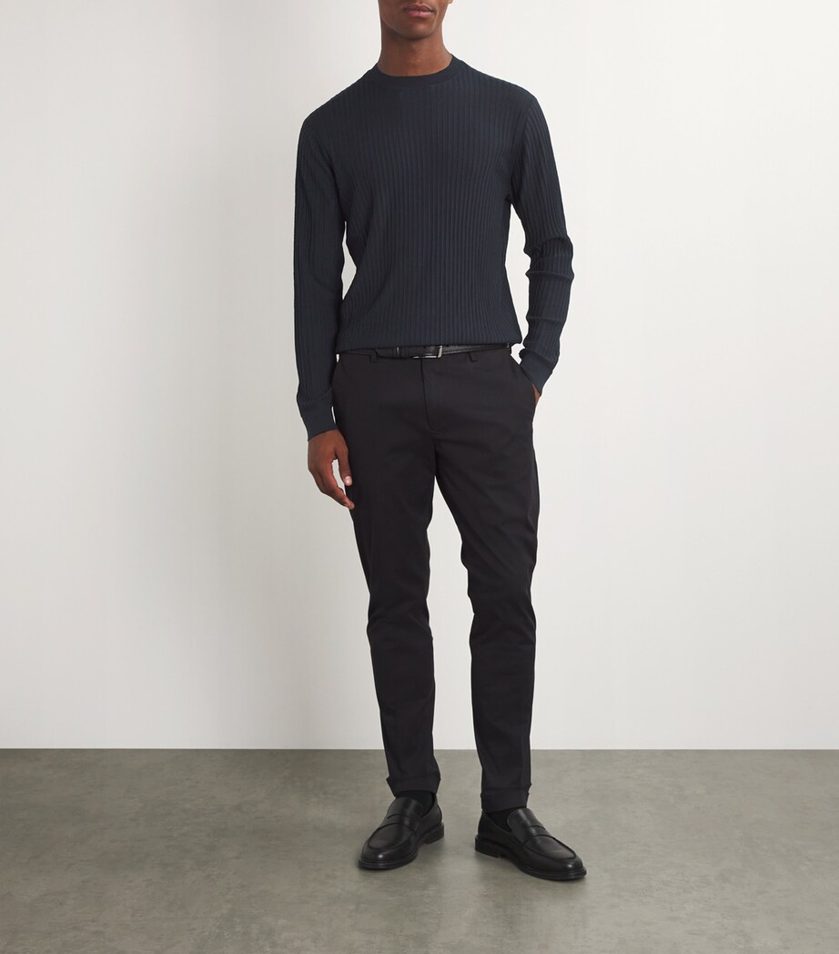 Virgin Wool-Blend Ribbed Sweater UB118 Image 2