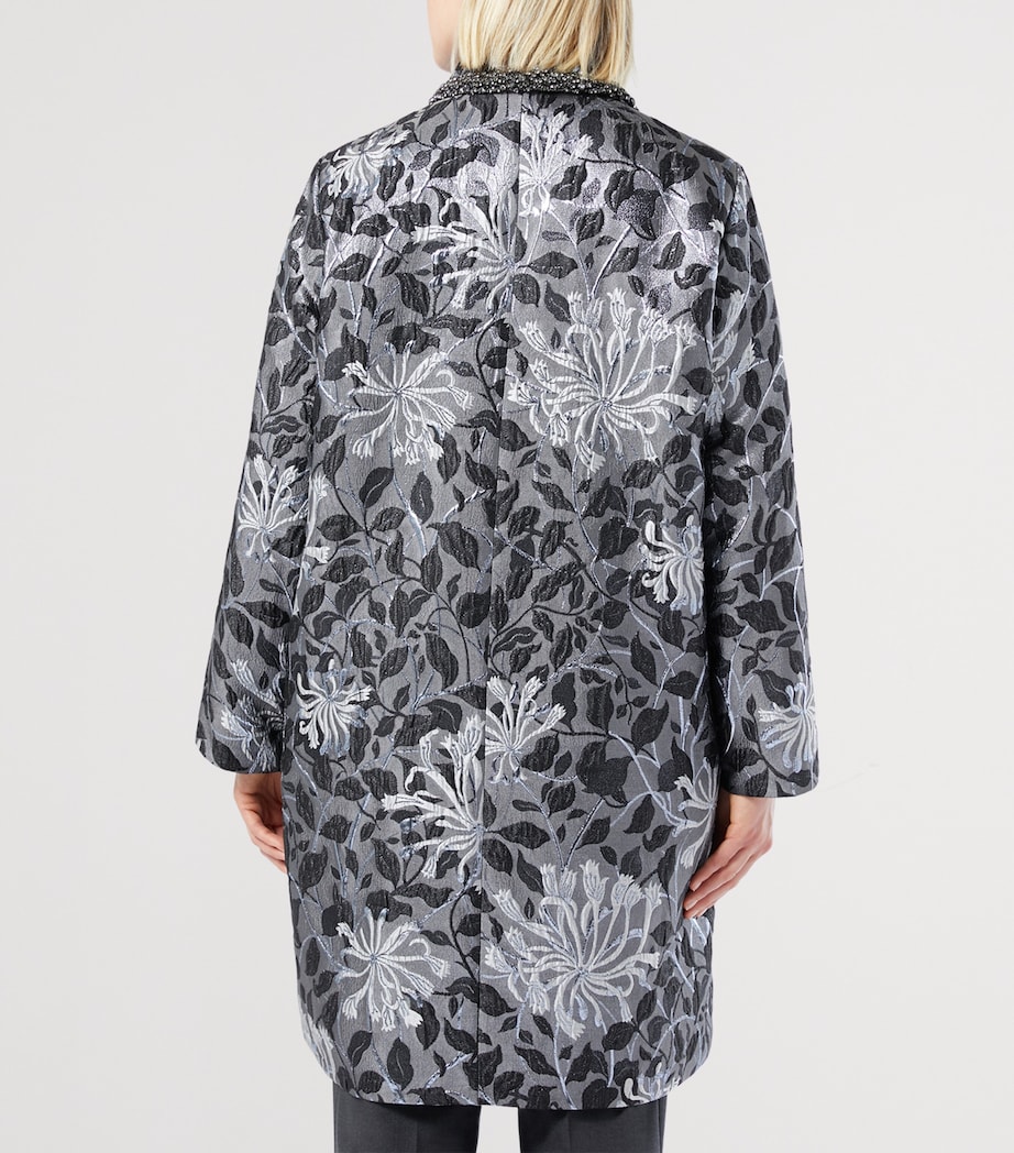 Brocade Embellished Coat DARK GREY Image 3