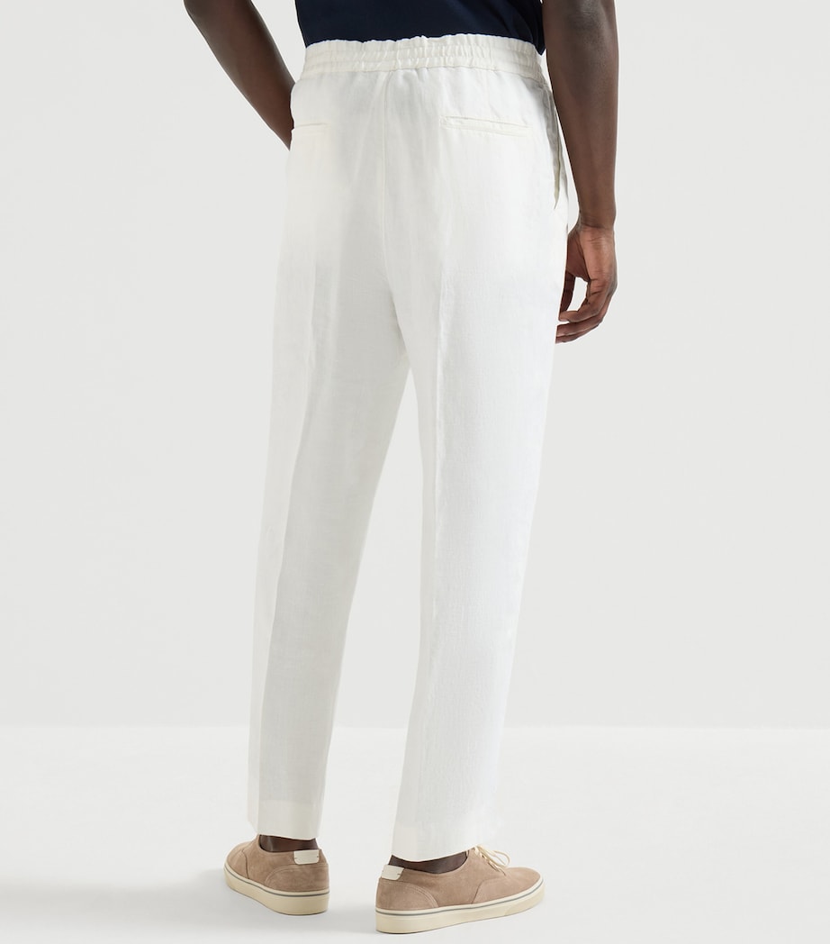 Brunello Cucinelli Mens Linen Gabardine Drawstring Trousers Image 5