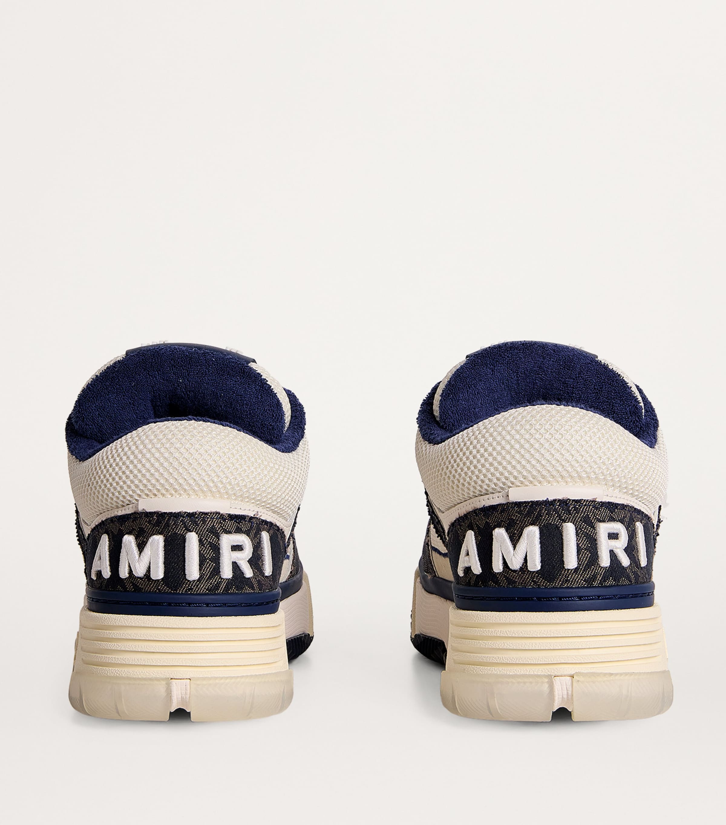 AMIRI Leather-Cotton MA-1 Sneakers Midnight Indigo Image 4