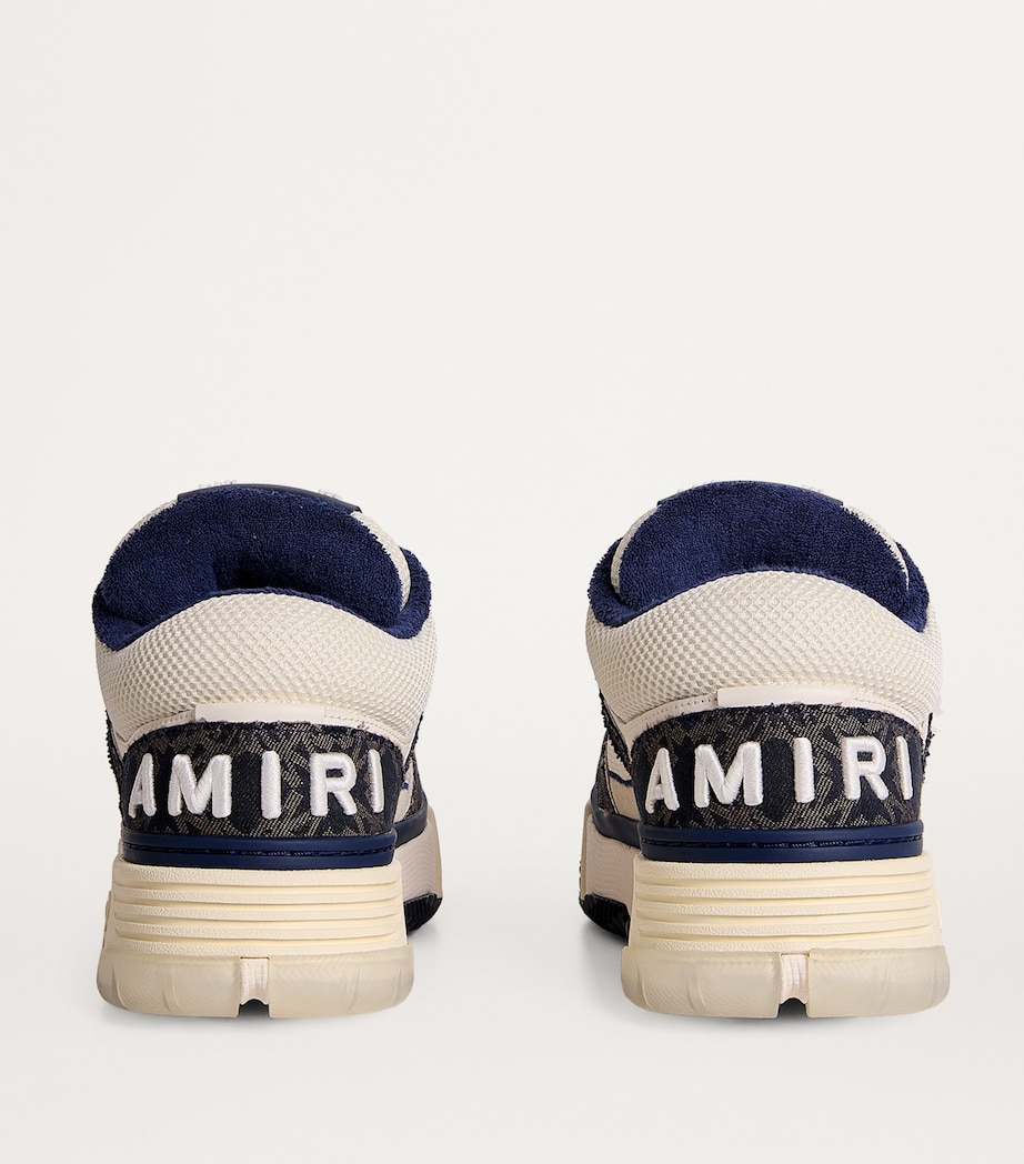 AMIRI Leather-Cotton MA-1 Sneakers Midnight Indigo Image 4