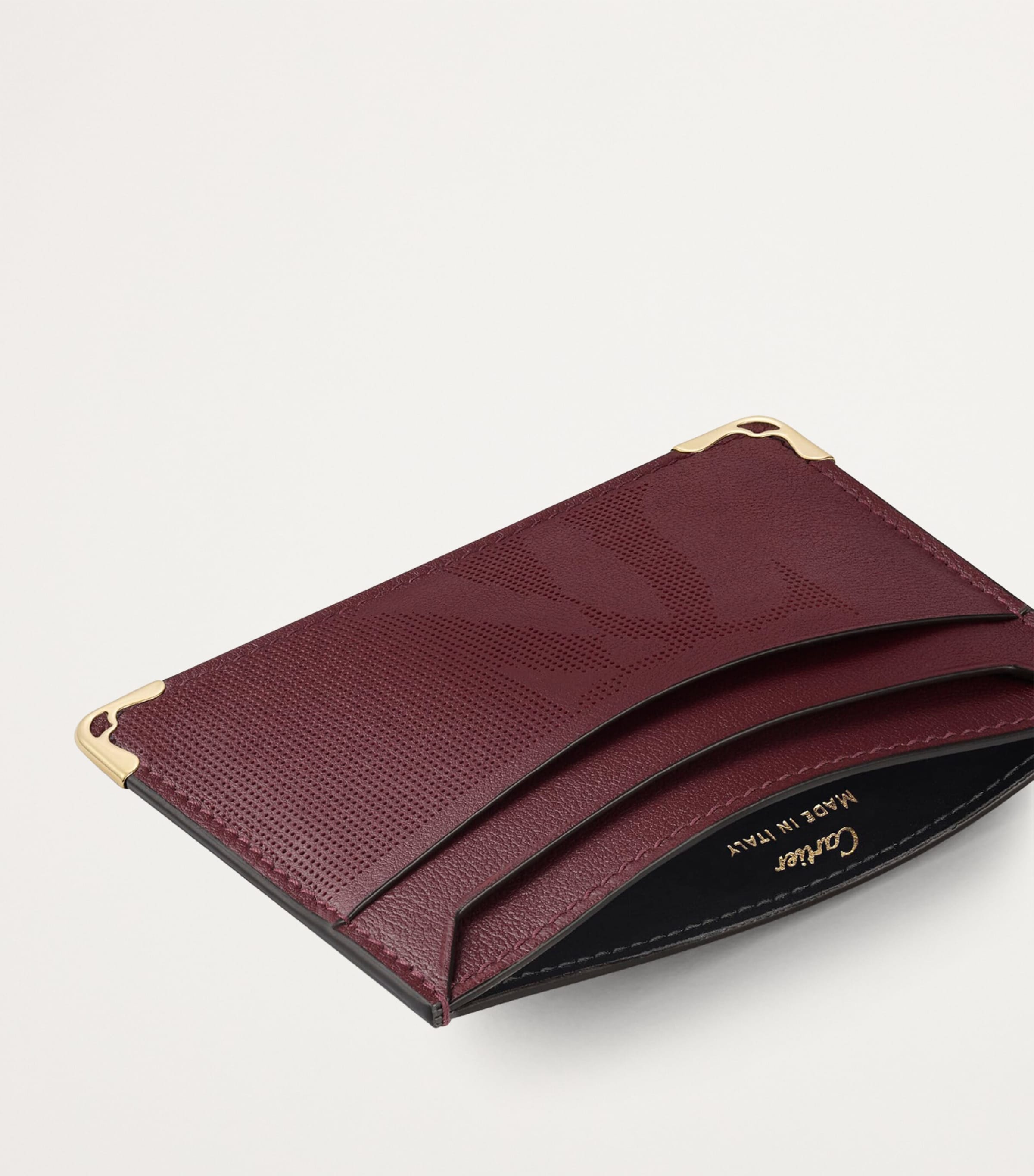 Calfskin Must de Cartier Card Holder  BURGUNDY Image 2