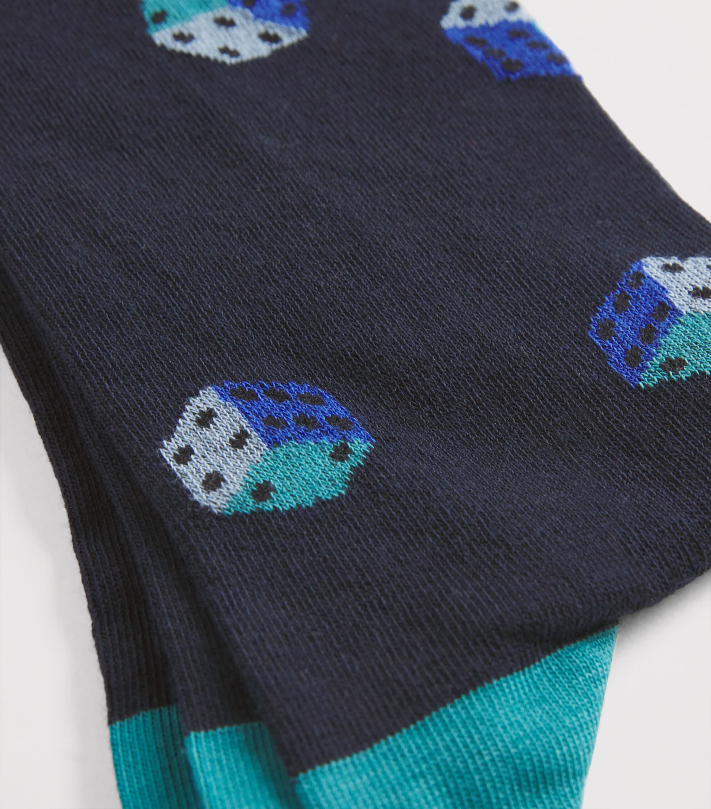 Cotton-Blend Dice Socks 47 BLUE Image 2