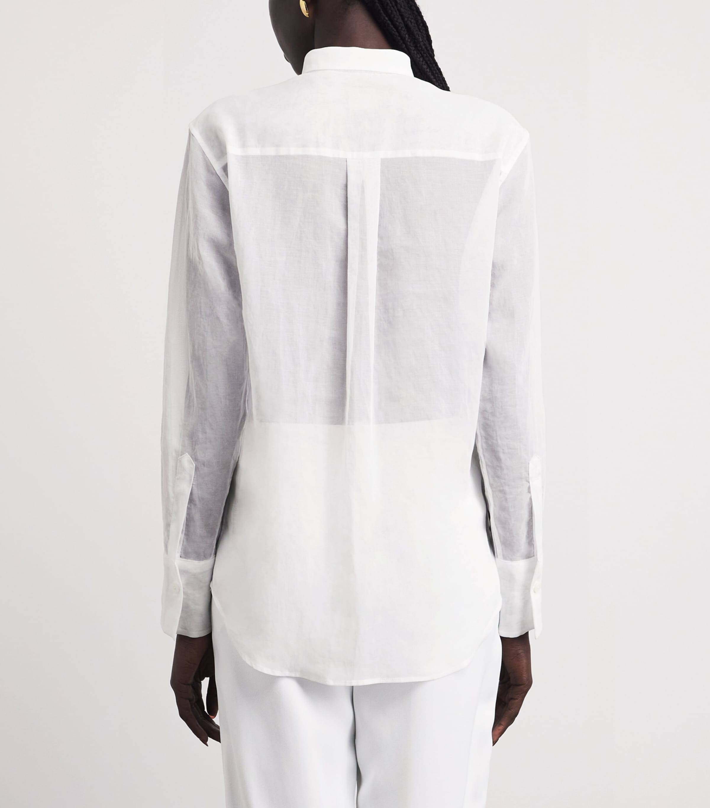 Eleventy Womens Cotton Longline Dress Shirt Bianco Image 5