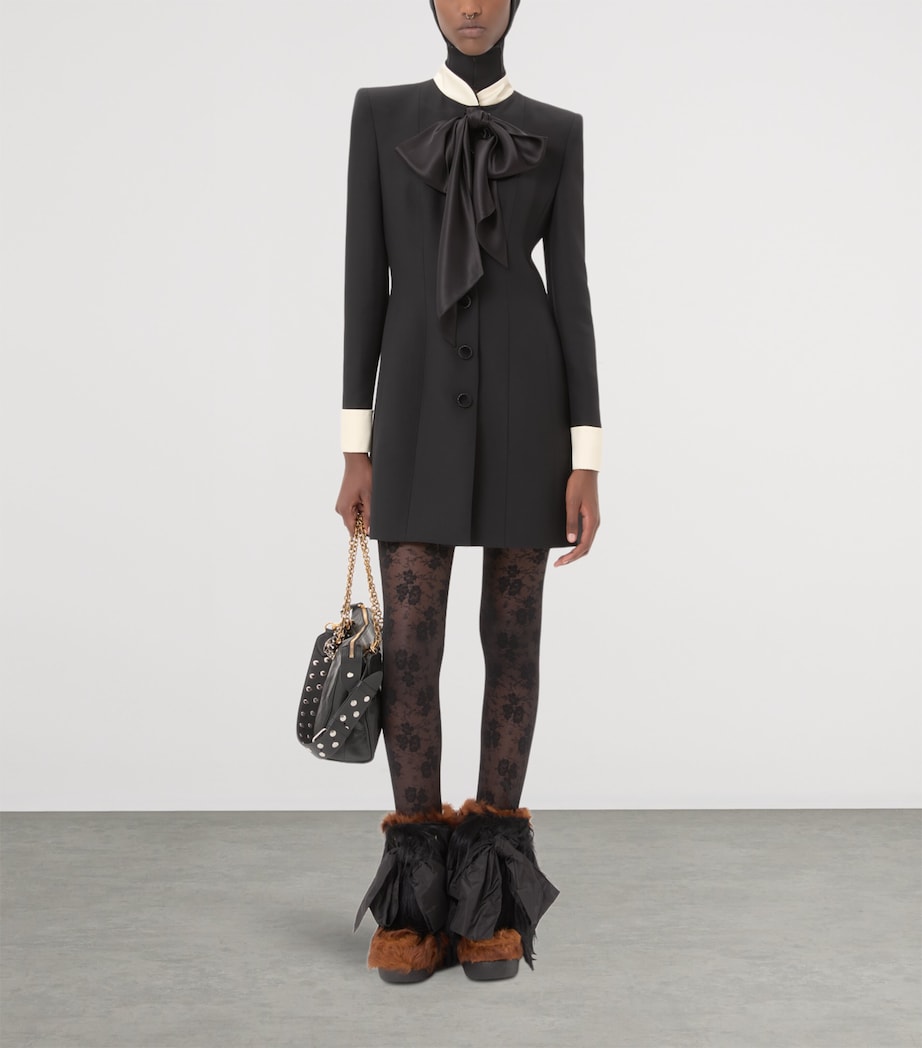 Wool-Silk Crepe Mini Shirt Dress CFD Image 5