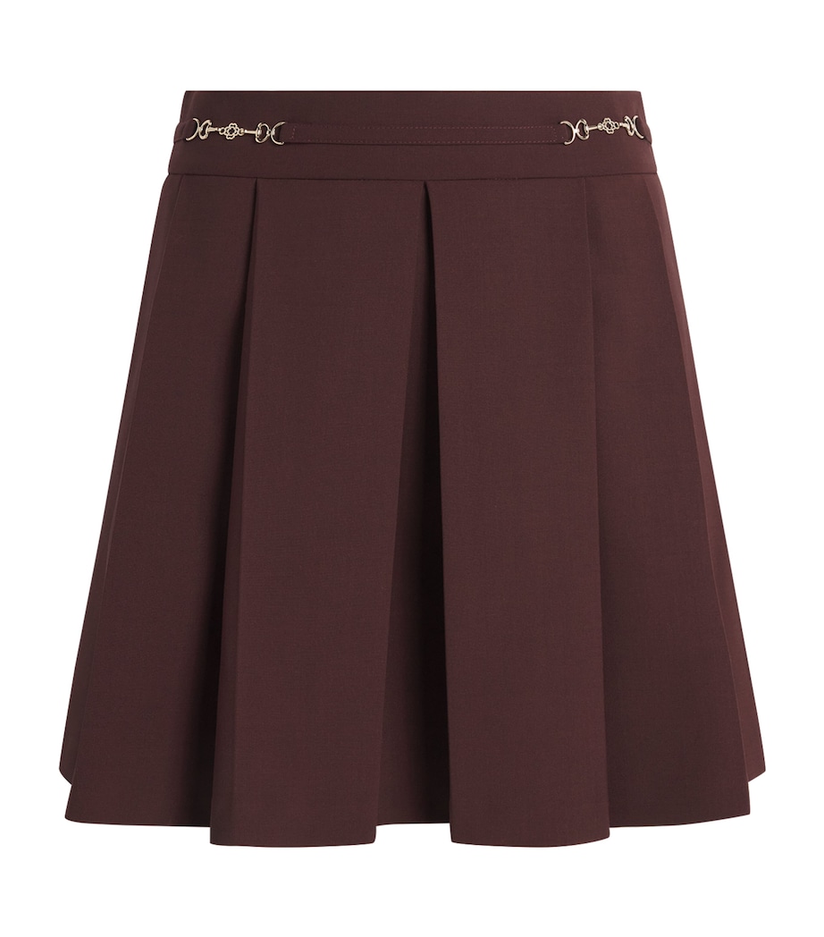 Wool-Blend Pleated Mini Skirt BURGUNDY Image 1