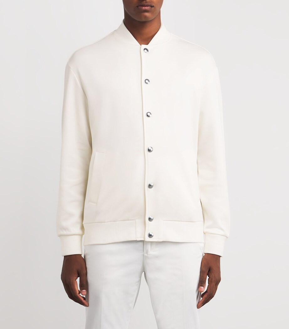 Eleventy Mens Cotton-Blend Bomber Jacket Bianco Image 3