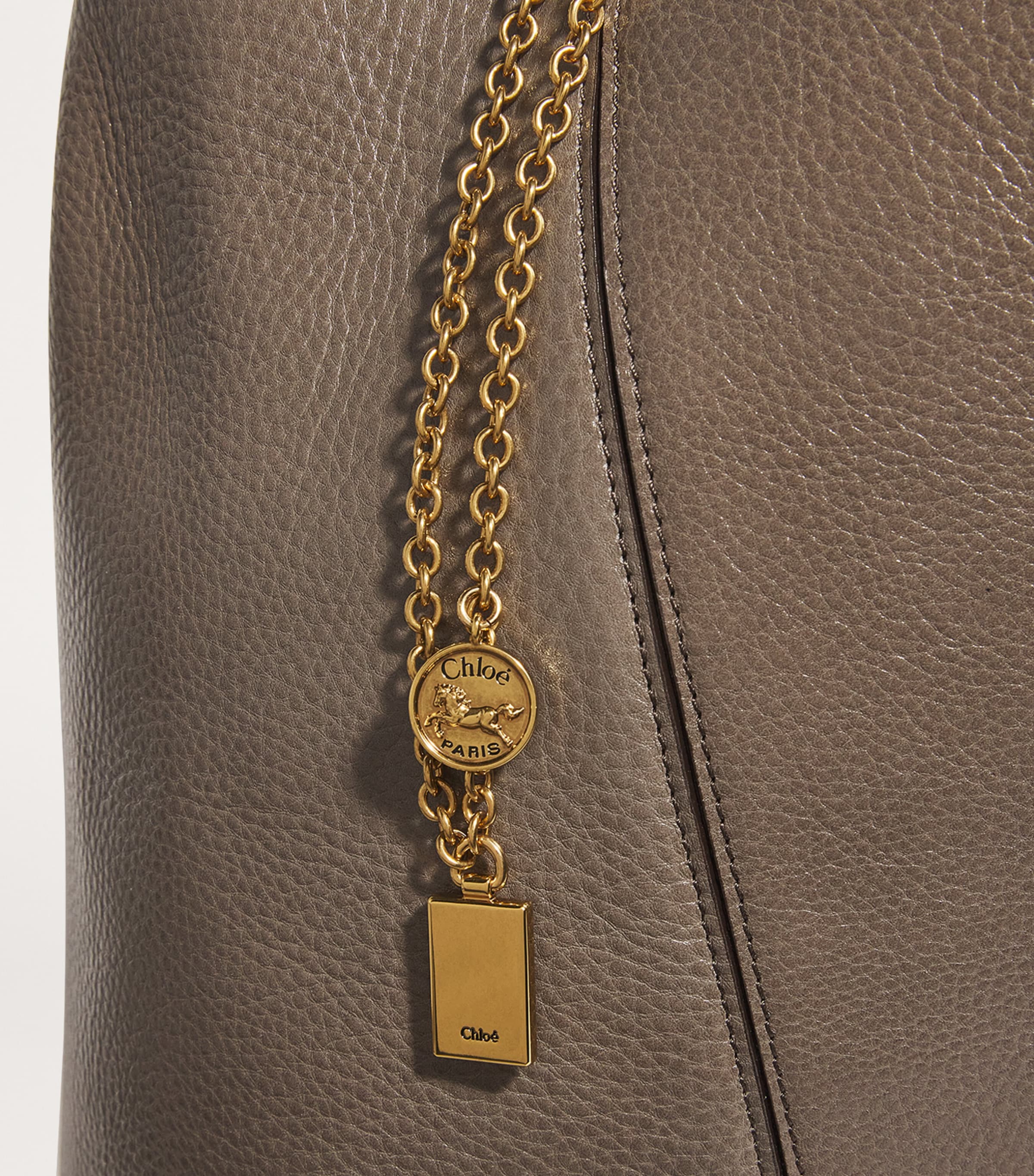 Large Calfskin Spin Tote Bag FLANNEL GREY Image 5