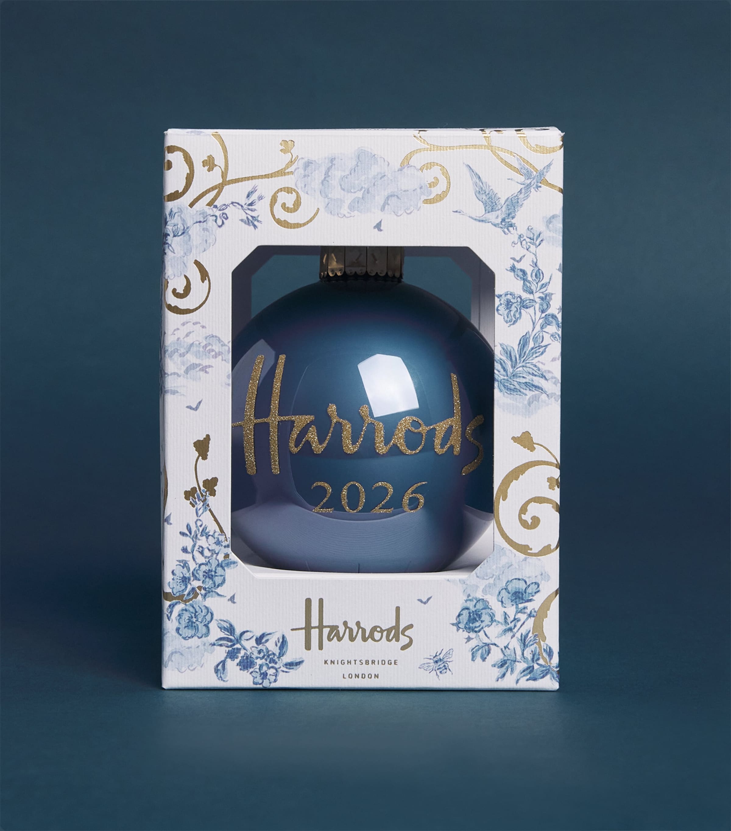 Harrods 2026 Year Bauble Navy Image 2
