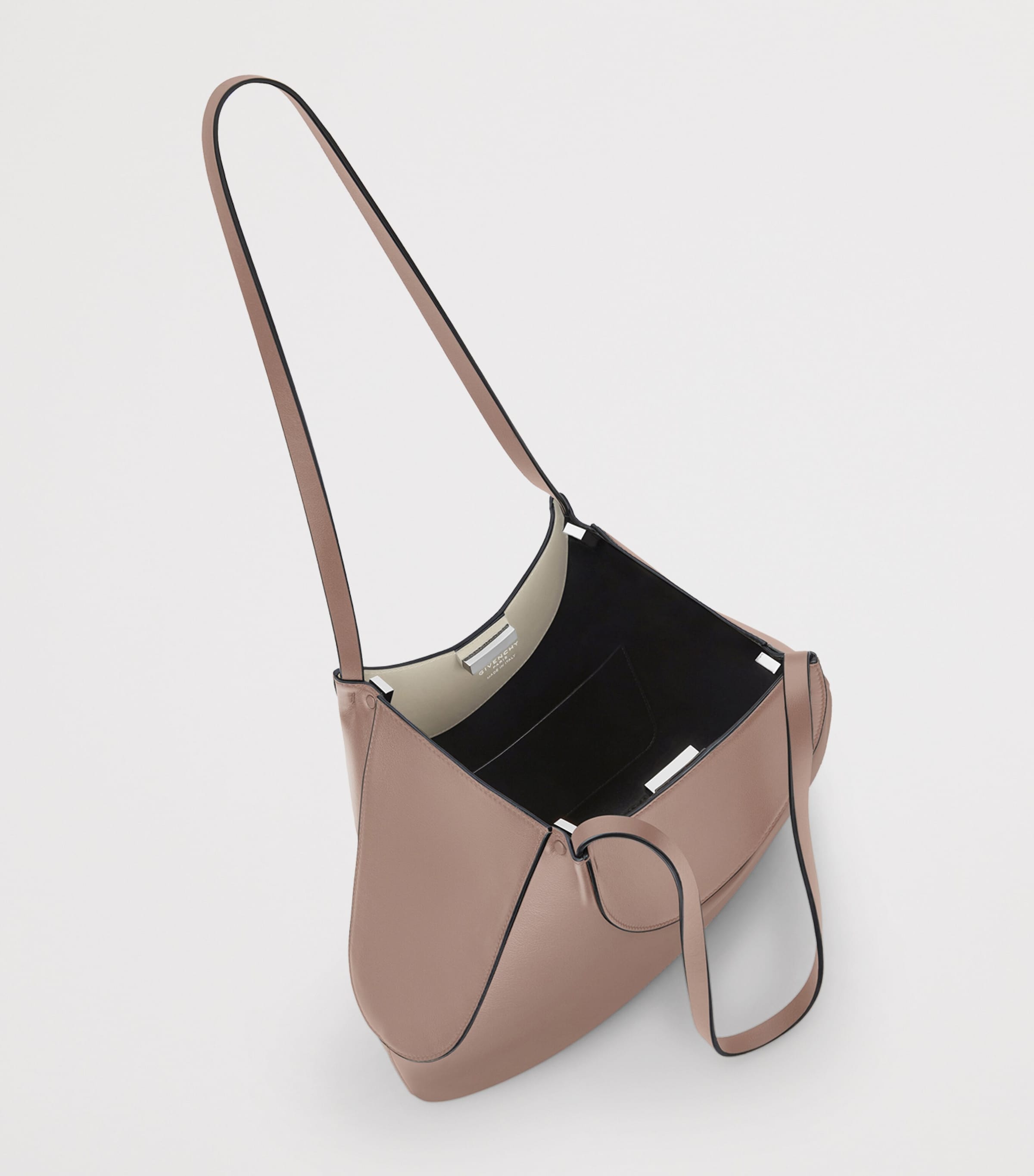 Small Leather Facet Shoulder Bag TAUPE Image 4