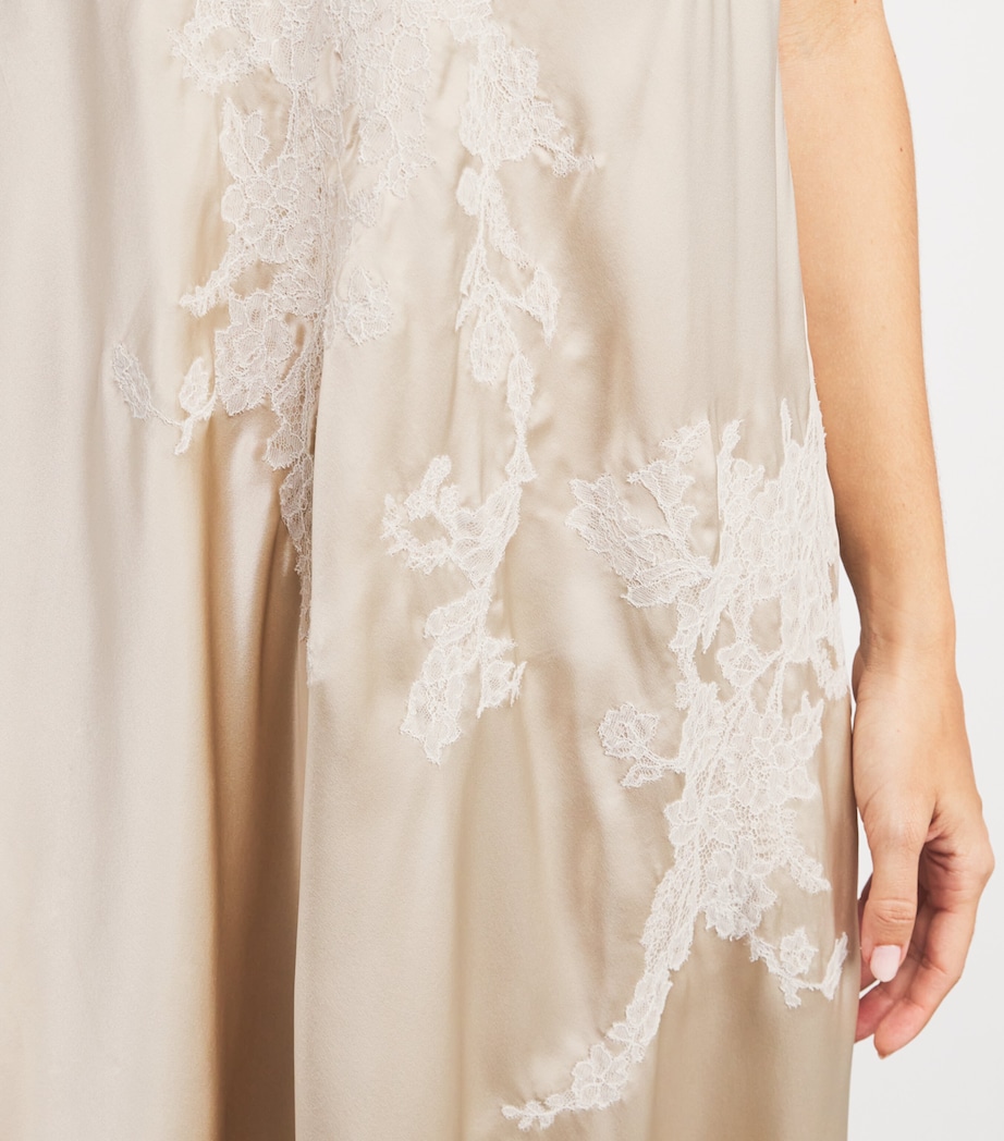 Silk Lace Patsy Nightdress OYSTER/WHITE Image 6