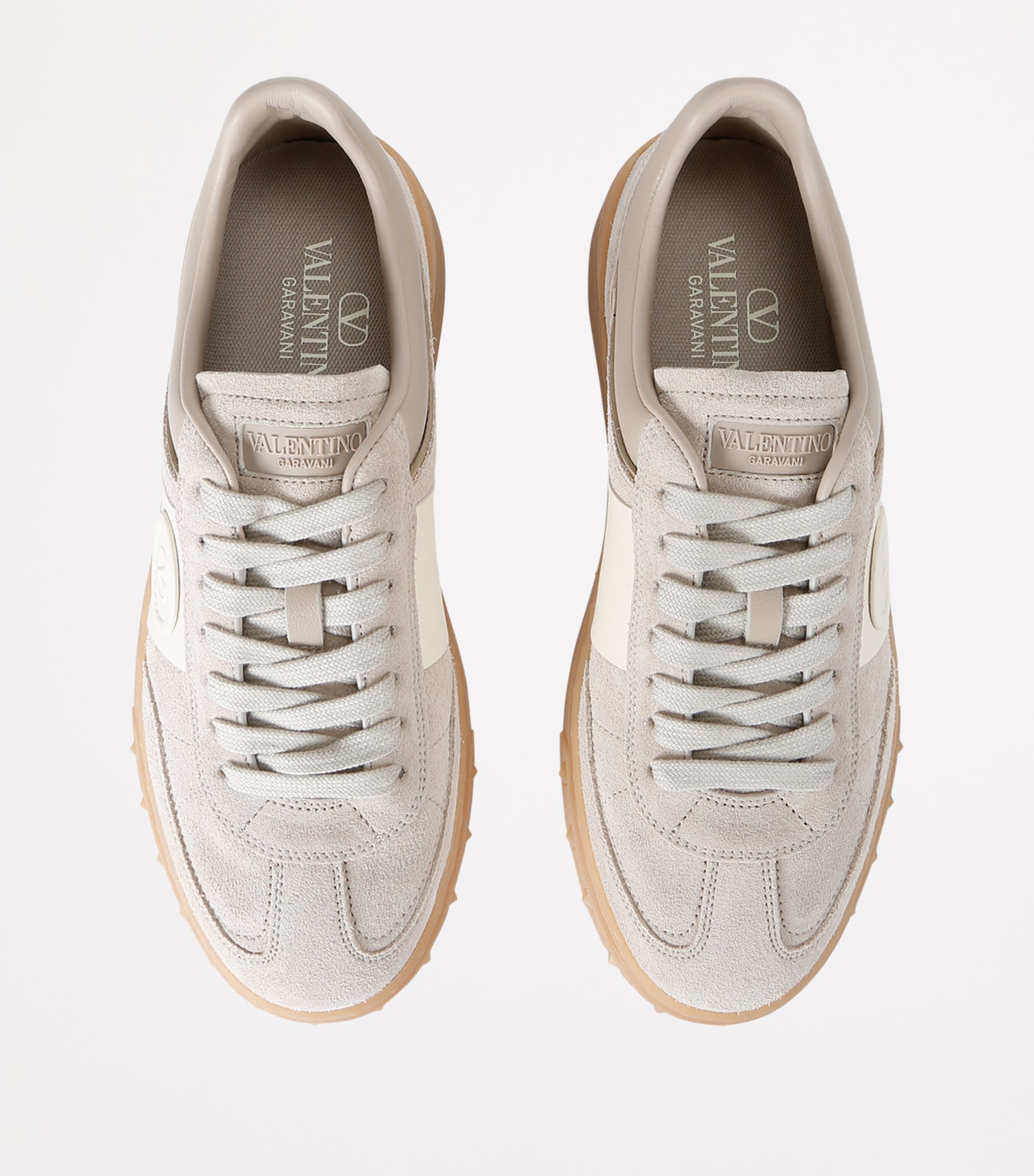 【関税&送料込】Valentino Garavani Cappuccino Suede Upvillag Valentino Garavani Upvillage low-top Leather Sneakers