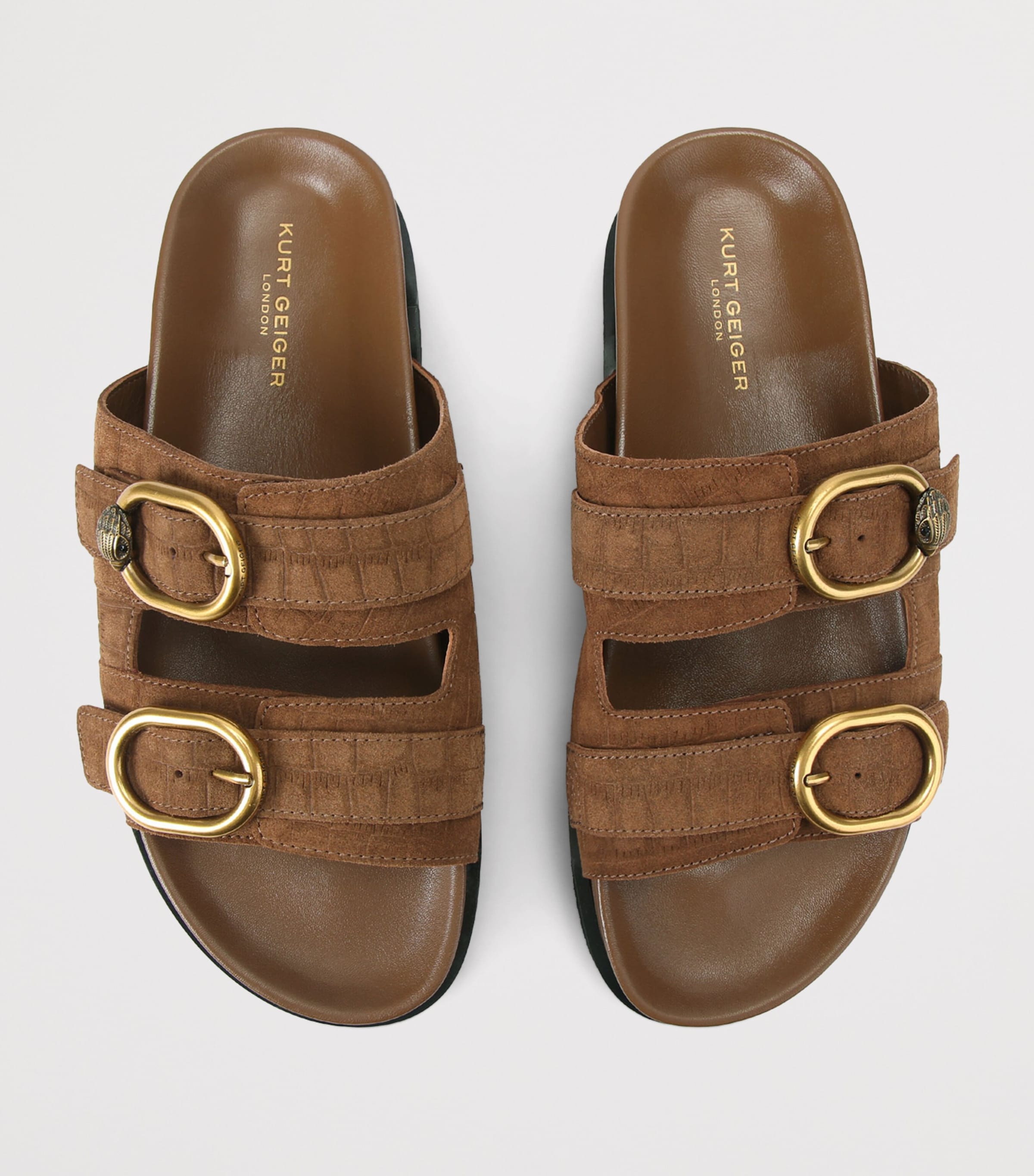 Kurt Geiger London Suede Bancroft Sandals Tan Image 4