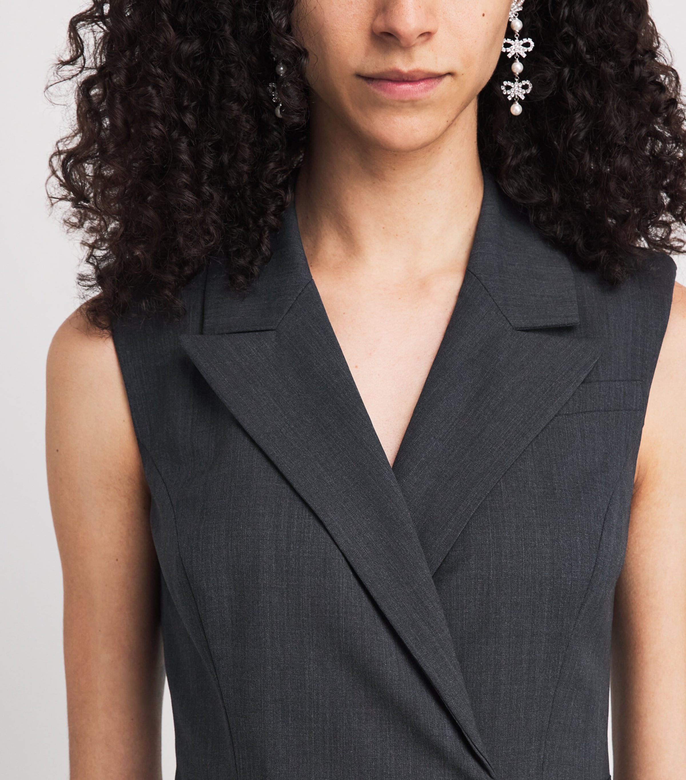 Self-Portrait Womens Polka Dot Midi Dress Grey Image 5