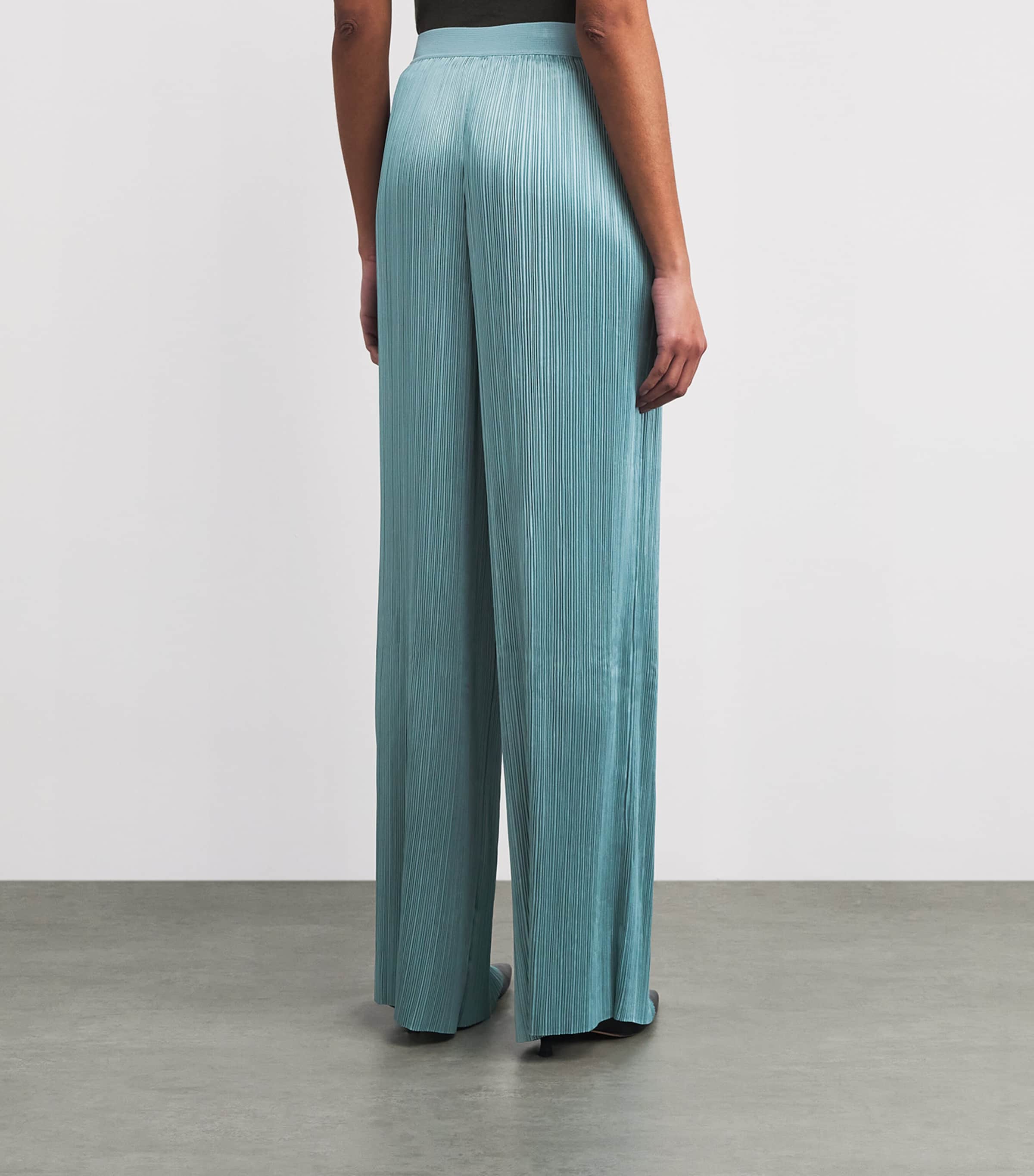 Joseph Womens Satin Amber Wide-Leg Trousers Chambray Image 5
