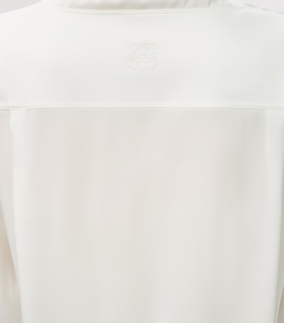 Silk-Blend Satin Blouse WHITE Image 5