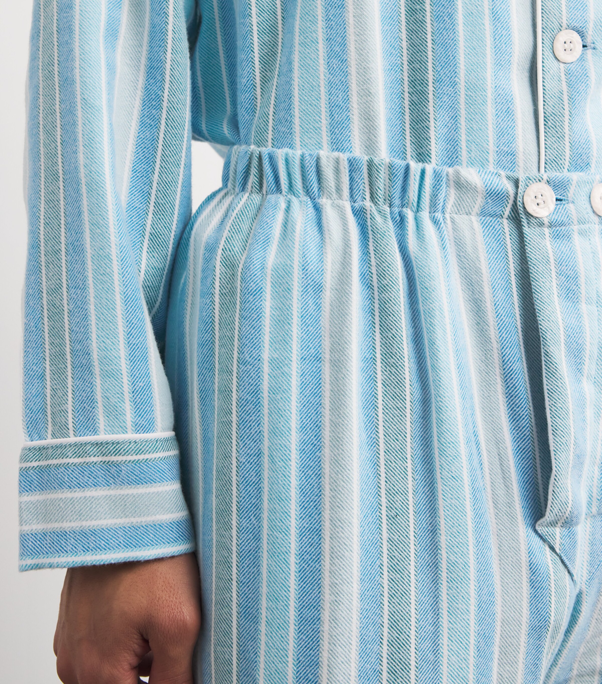 Derek Rose Mens Cotton Kelburn Pyjama Set Blue Image 6