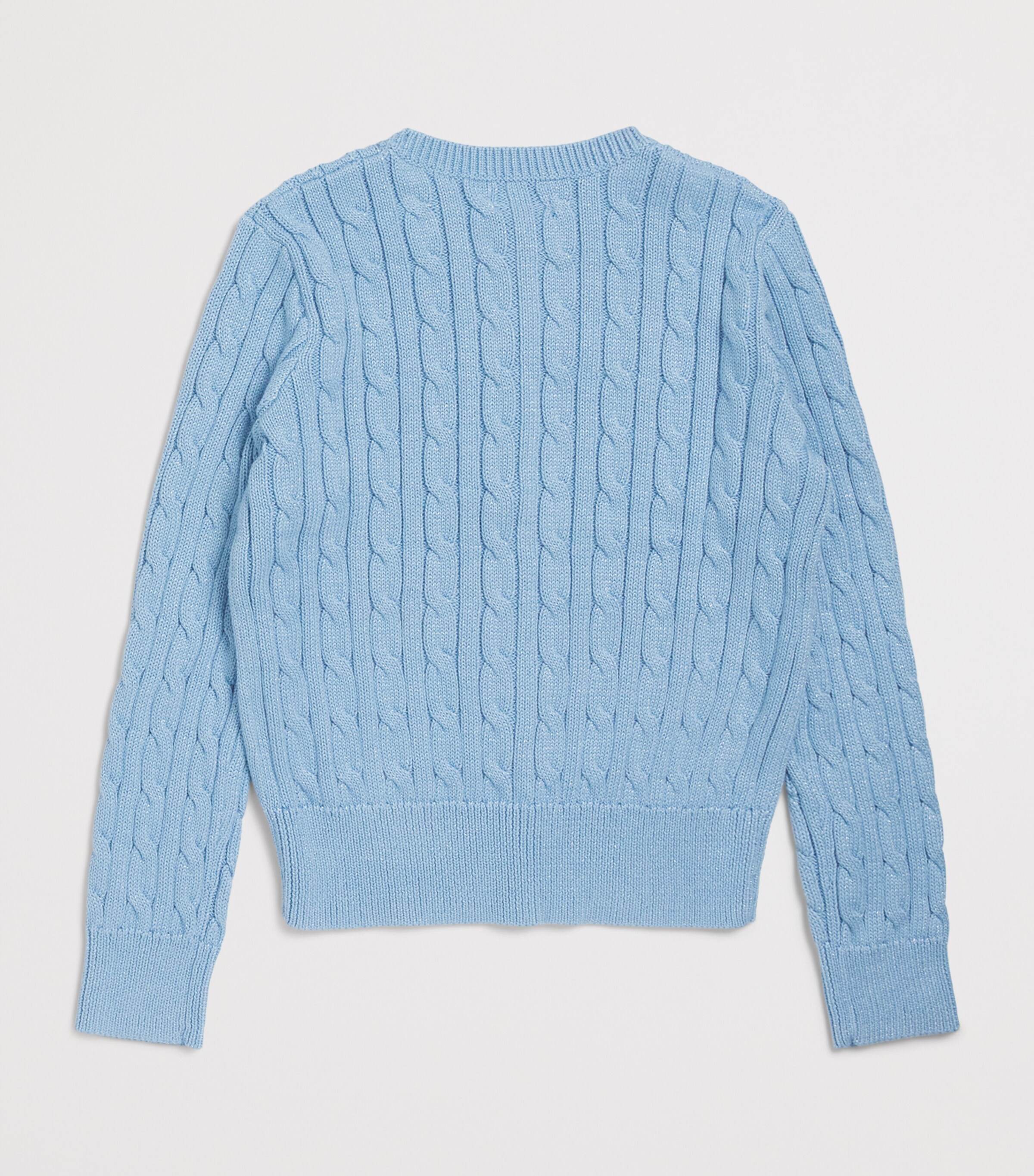 Ralph Lauren Kids Cotton-Blend Cable-Knit Sparkle Cardigan (2-6 Years) Blue Image 2