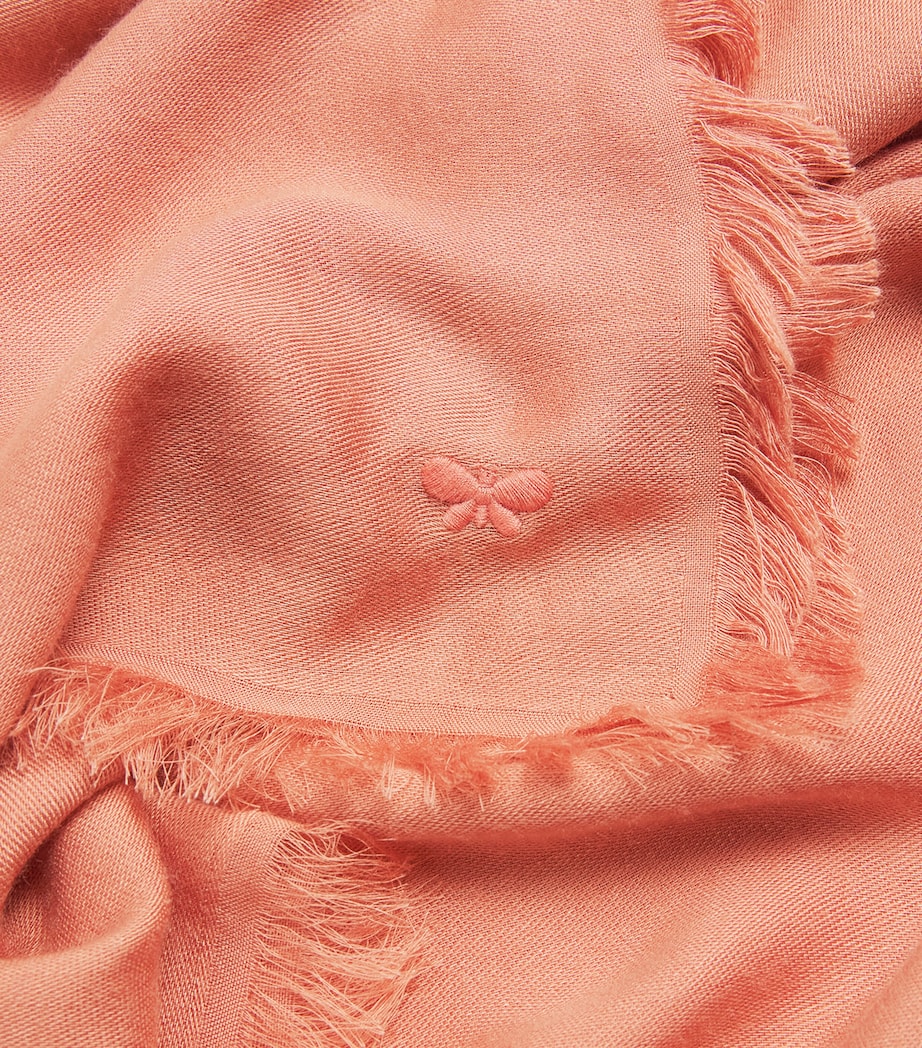 Woven Fringed Scarf PEACH Image 4