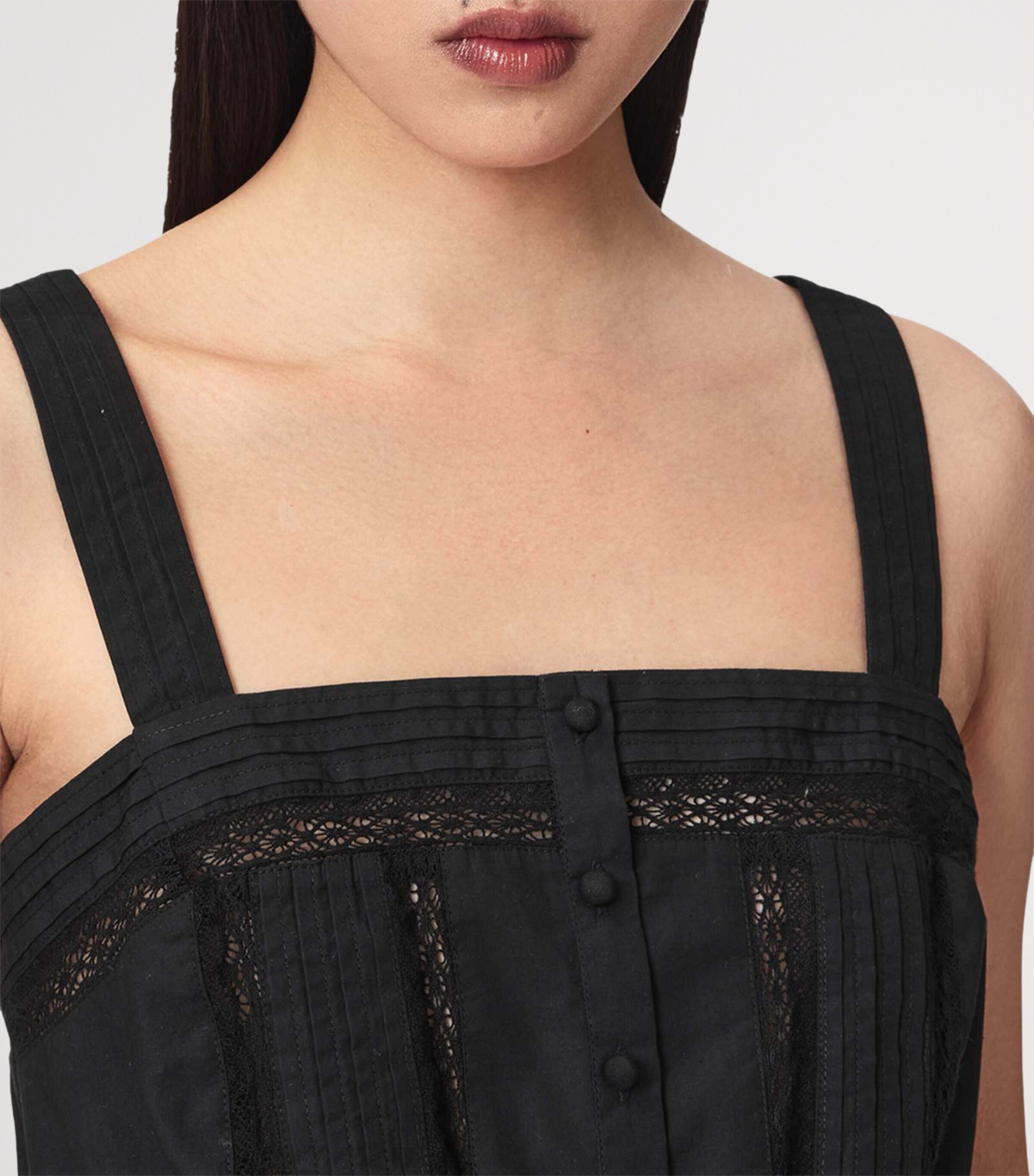 AllSaints Womens Organic Cotton Gwen Top Black Image 6