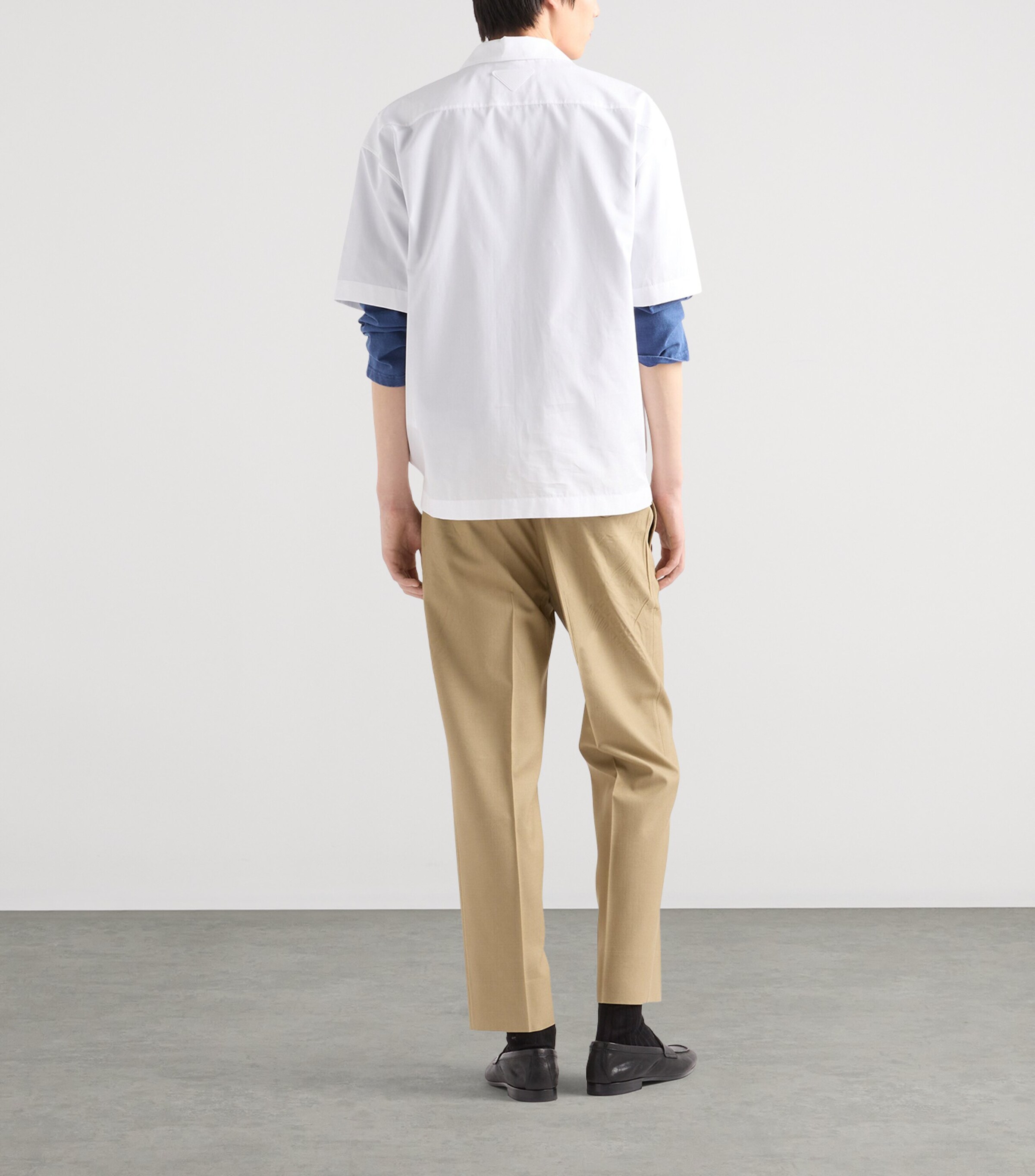 Prada Mens Cotton Bowling Shirt White Image 5