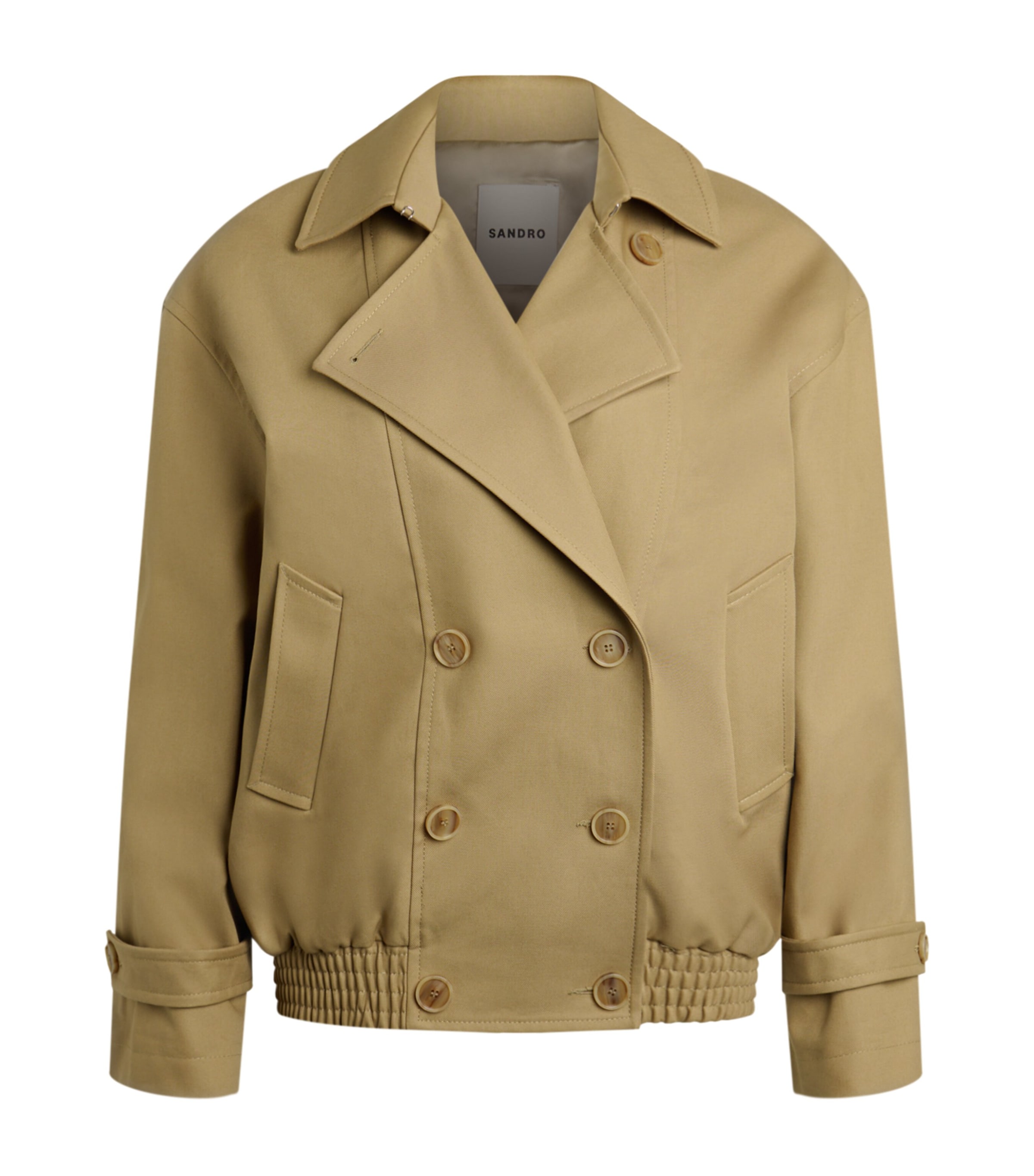 Cotton Oversized Short Trench Coat BEIGE Image 1