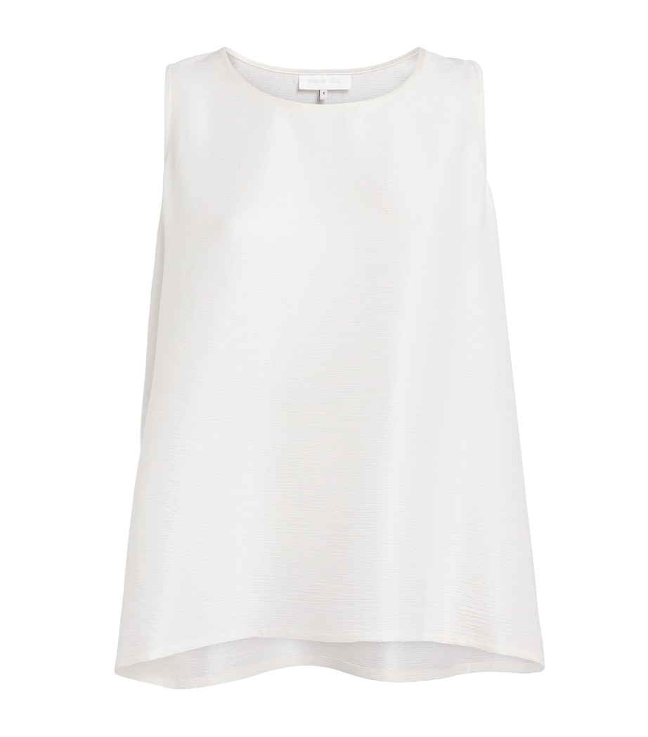 Eskandar Womens Silk Plissé A-Line Shell Top White Image 1