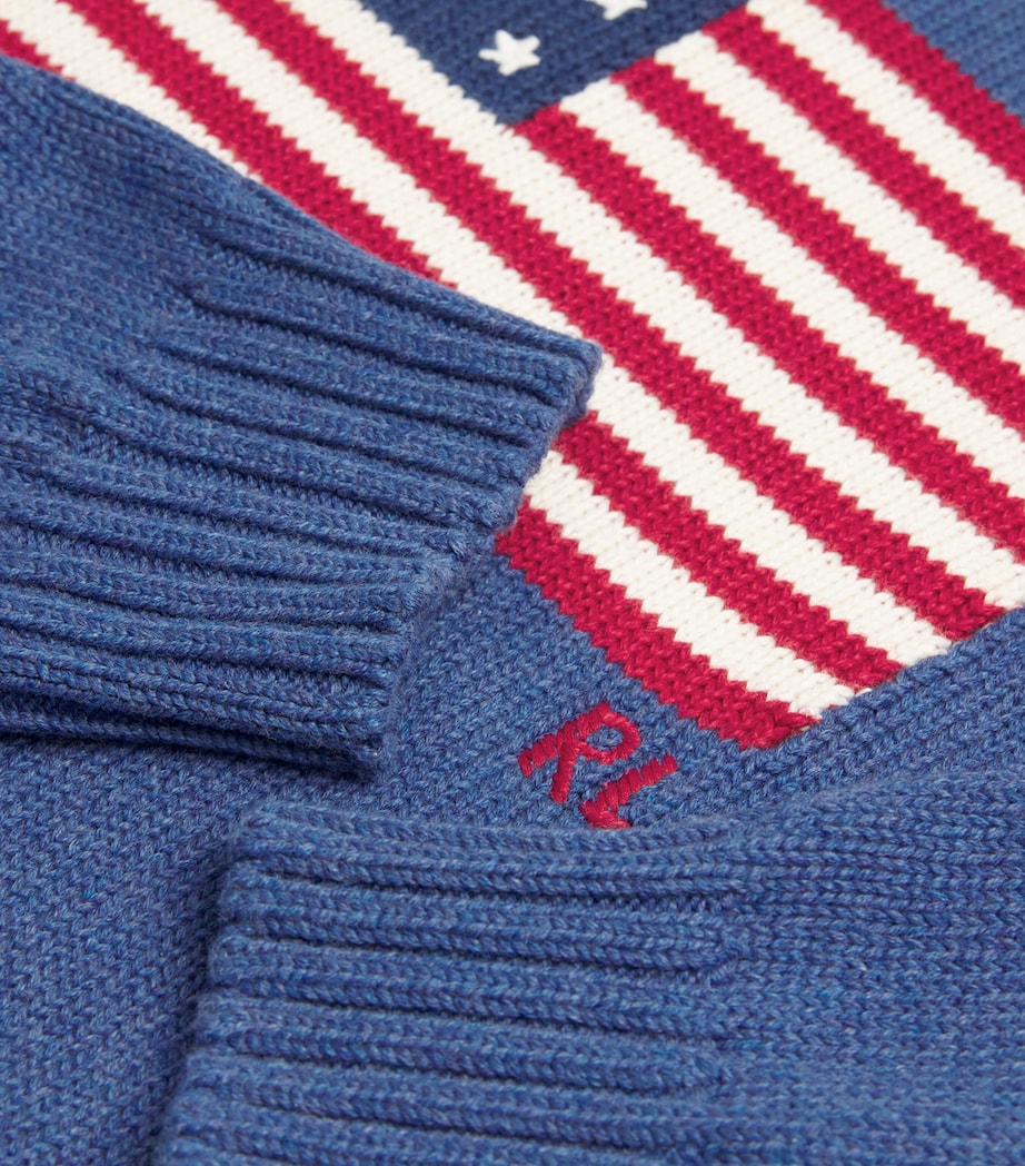 Polo Ralph Lauren Mens American Flag Sweater Blue Image 5