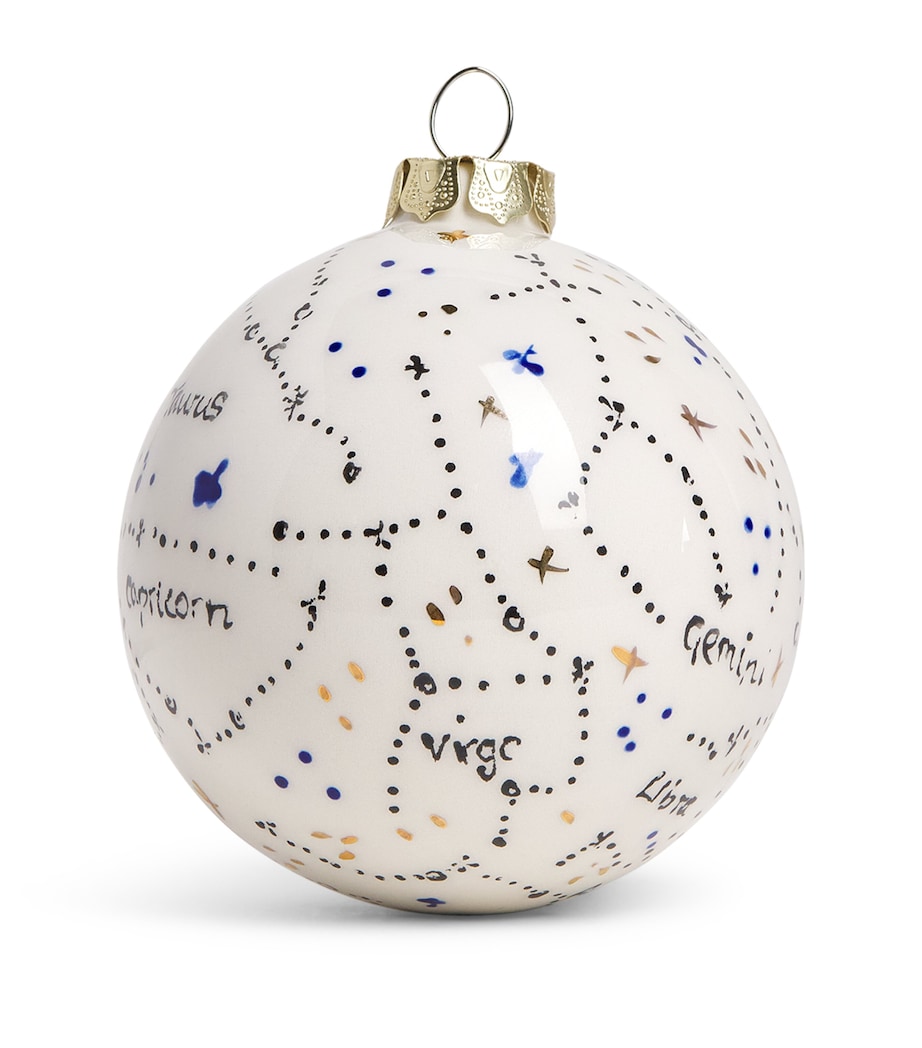 Jayne Redmond Ceramic Star Sign Bauble Black And Gold Image 1