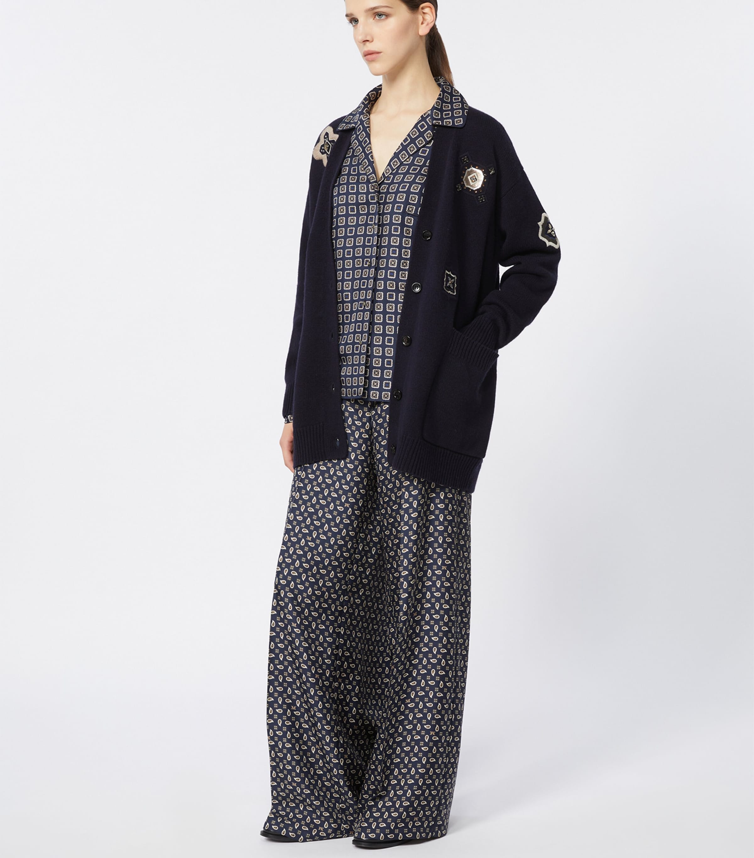 Wool-Cashmere Patch Cardigan ULTRAMARINE Image 2