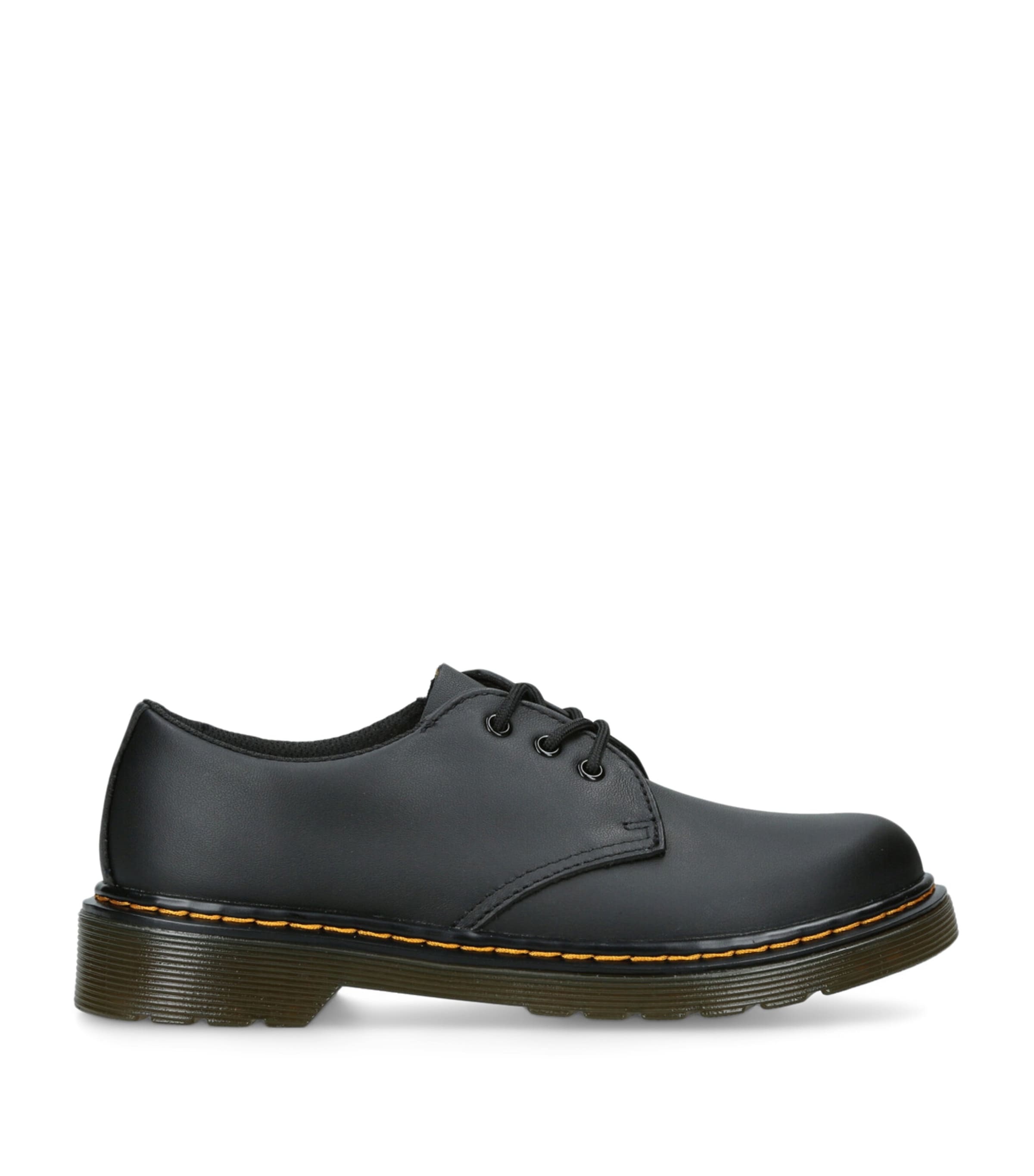 Dr. Martens' Dr. Martens 1461 Kids Junior 3 Eye School Shoes Colour: Black Softy Leather, Size: Junior 2 In Black