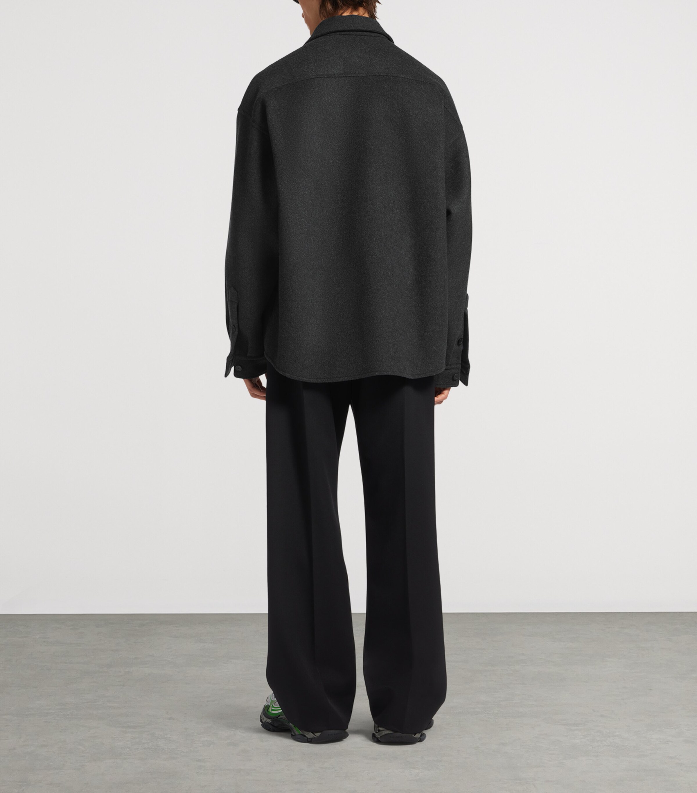 Balenciaga Mens Wool Oversized Zip-Up Overshirt Image 3