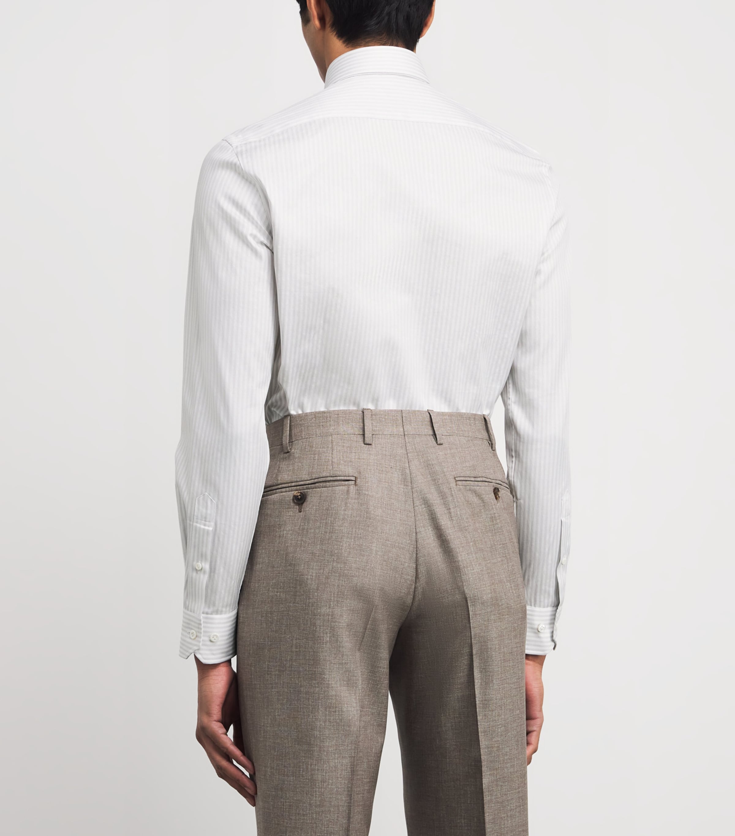 Cotton Stripe Shirt 21 LIGHT GREY Image 4