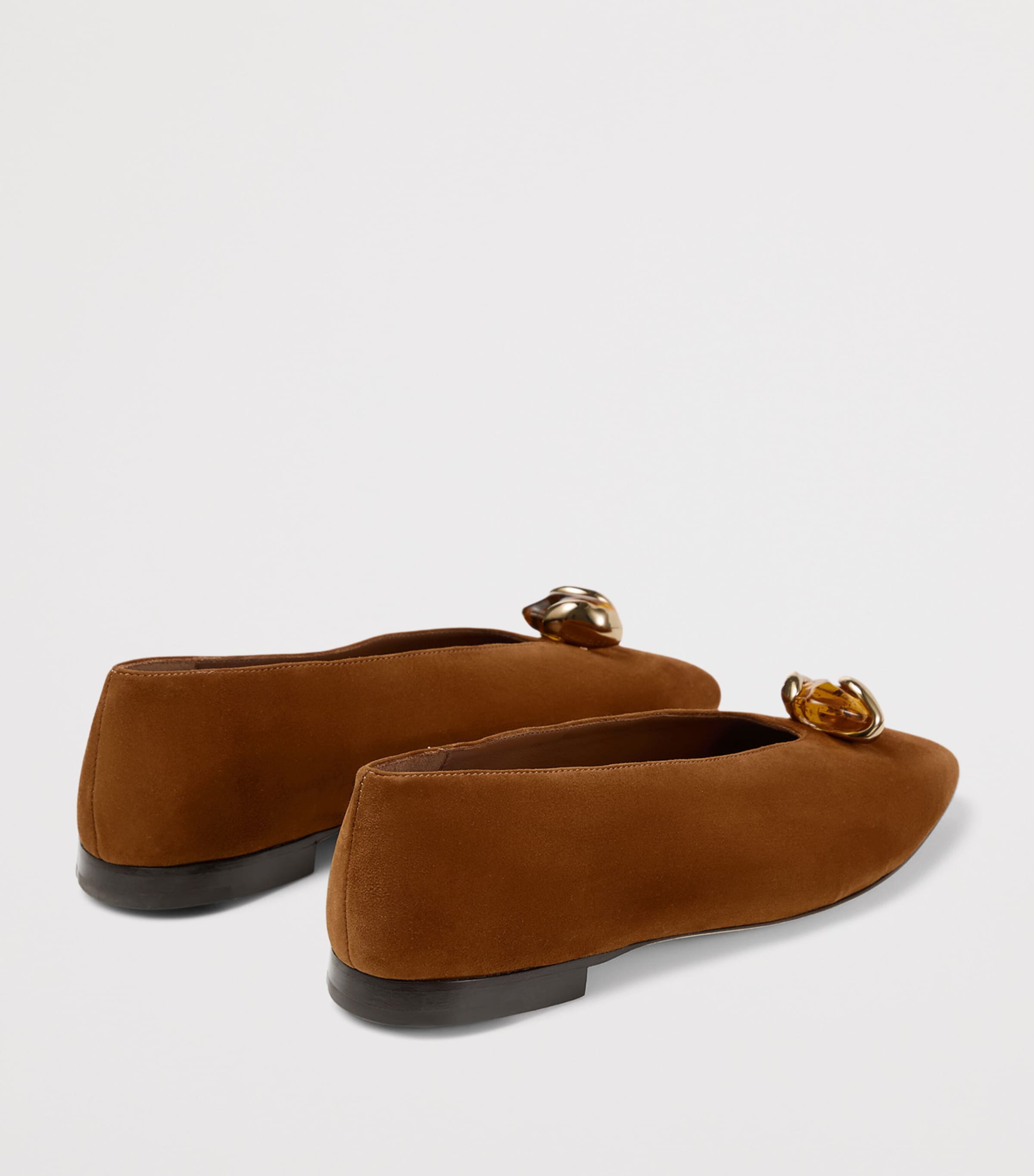 Jimmy Choo Womens Margot Suede Ballet Flats Tan/amber Image 3